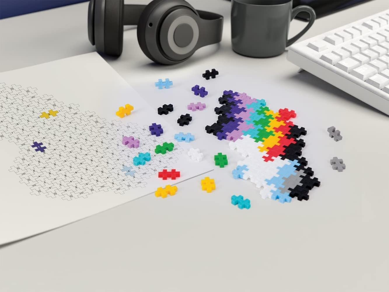 Plus-Plus Puzzle by Number Rainbow Building Block 500-Pieces Set image number 2