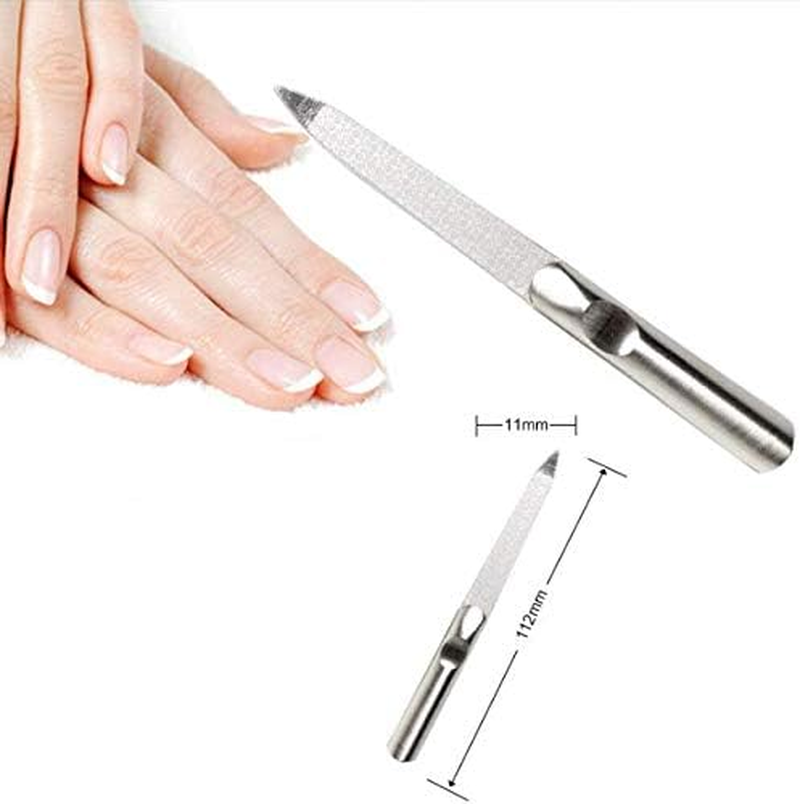 2Pcs Stainless Steel Nail File Professional Double Sides Washable for Acrylic Nails for Nail Art DIY or Nail image number 4