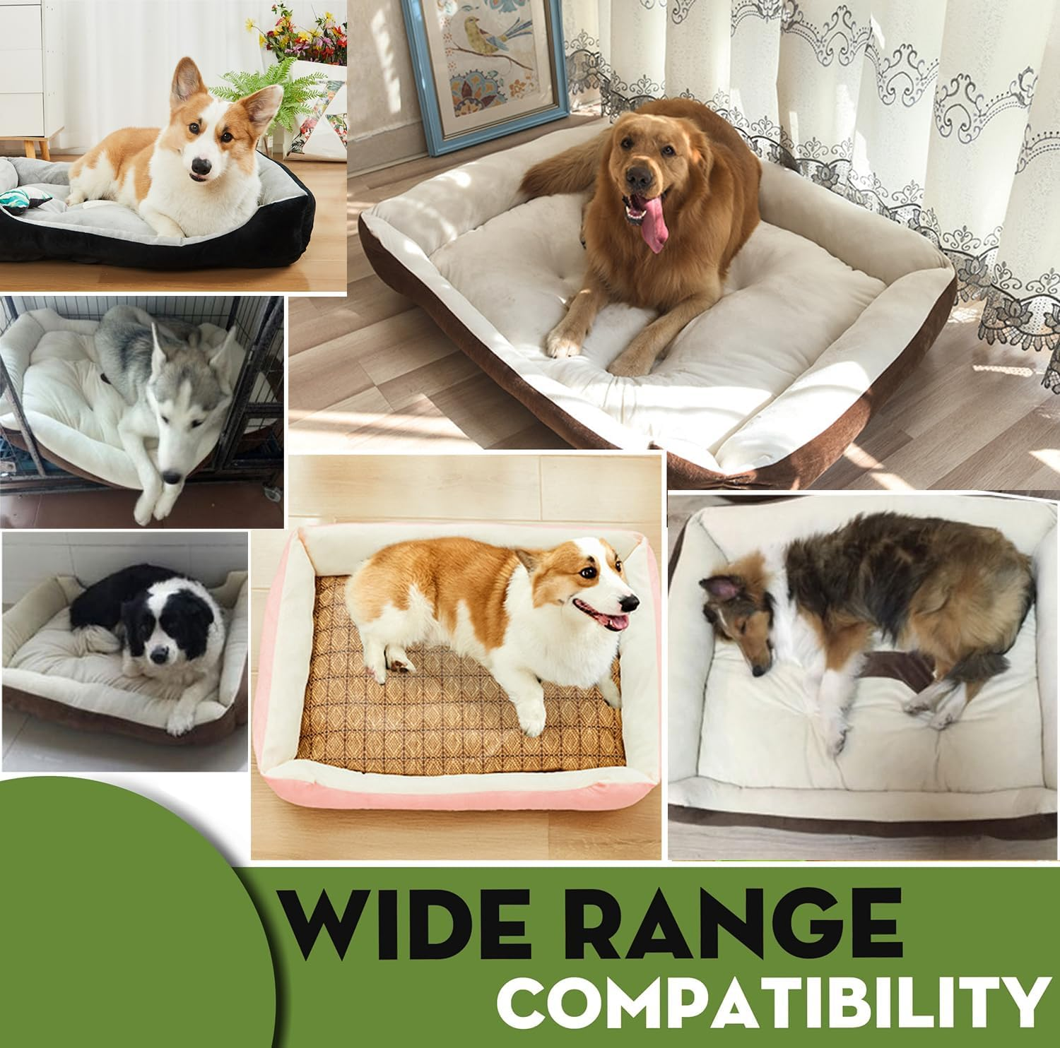 Dog Bed for Large Dogs Dog Crate Mat 36 Inch Comfy Fluffy Kennel Pad for Dogs up to 60 Lbs,Non-Slip Bottom Pet Sofa Bed 36" X 27" (Black)