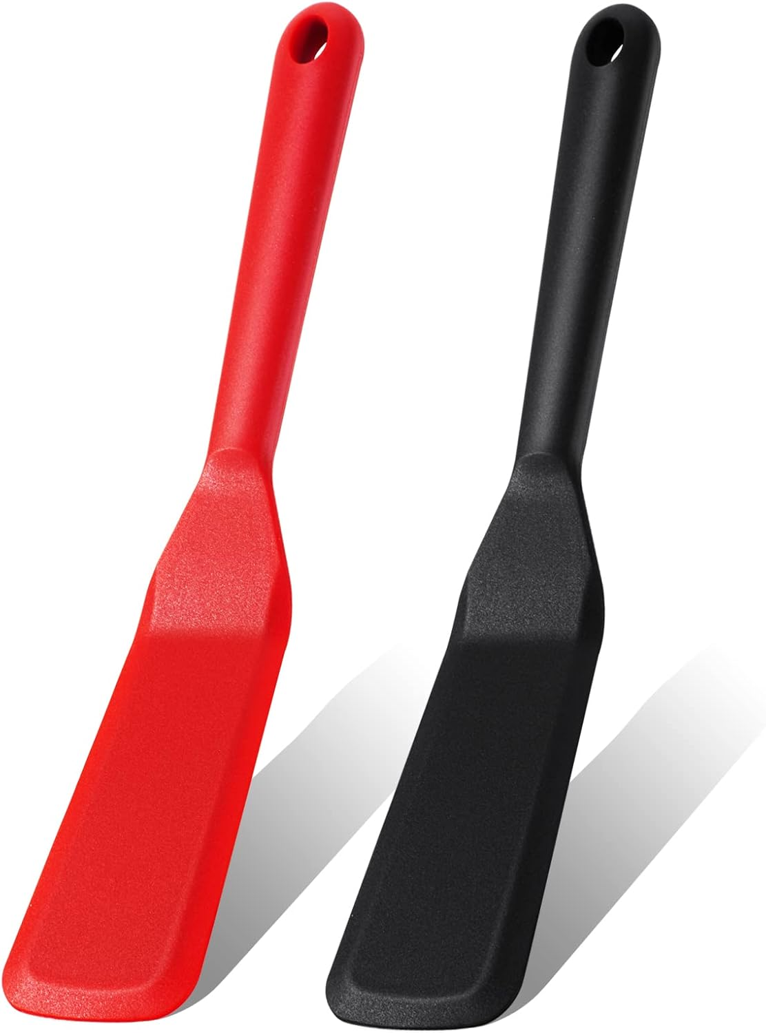 2 Pack Silicone Thin Omelet Turner, Heat Resistant Long Crepe Spatulas for Nonstick Cookware, Pancake Spatula for Egg Cake Pizza Steak Omelet Crepes (Yellow)