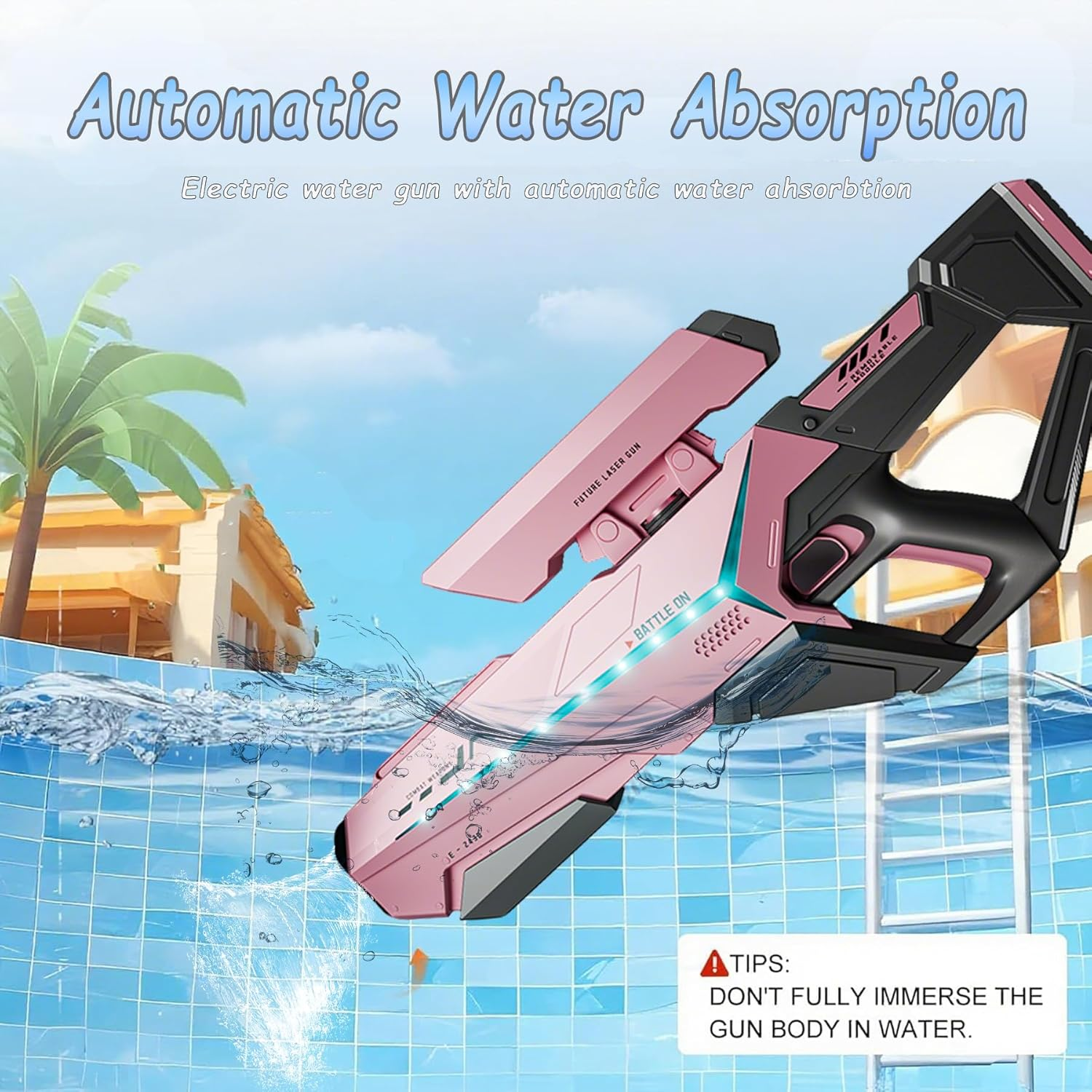 IGGDOQI Electric Water Guns for Adults Kids, 2025 Powerful Water Pistol with Automatic Suction Water, Waterproof Design, 10M-13M Long Range Squirt Gun, Summer Water Toys for Pool Party Beach Outdoor image number 2