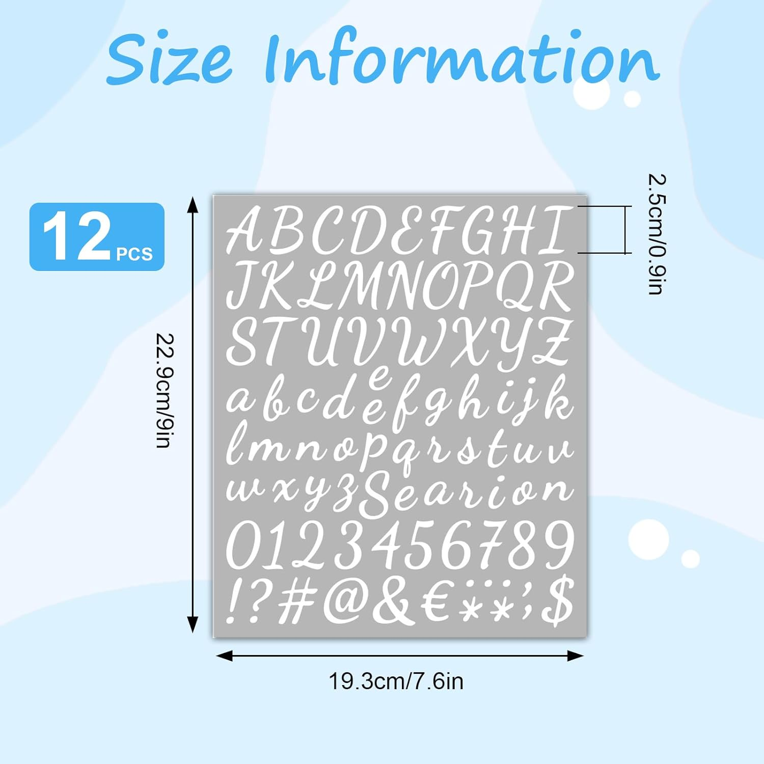 12 Sheets Vinyl Letters Numbers Stickers Kit,1008 Pcs 1 Inch Self Adhesive DIY Cursive Sticker Alphabet Number Letter Decal for Signs, Classroom Decor, Door Window,Office,Mailbox,Crafts (White) - Black image number 2