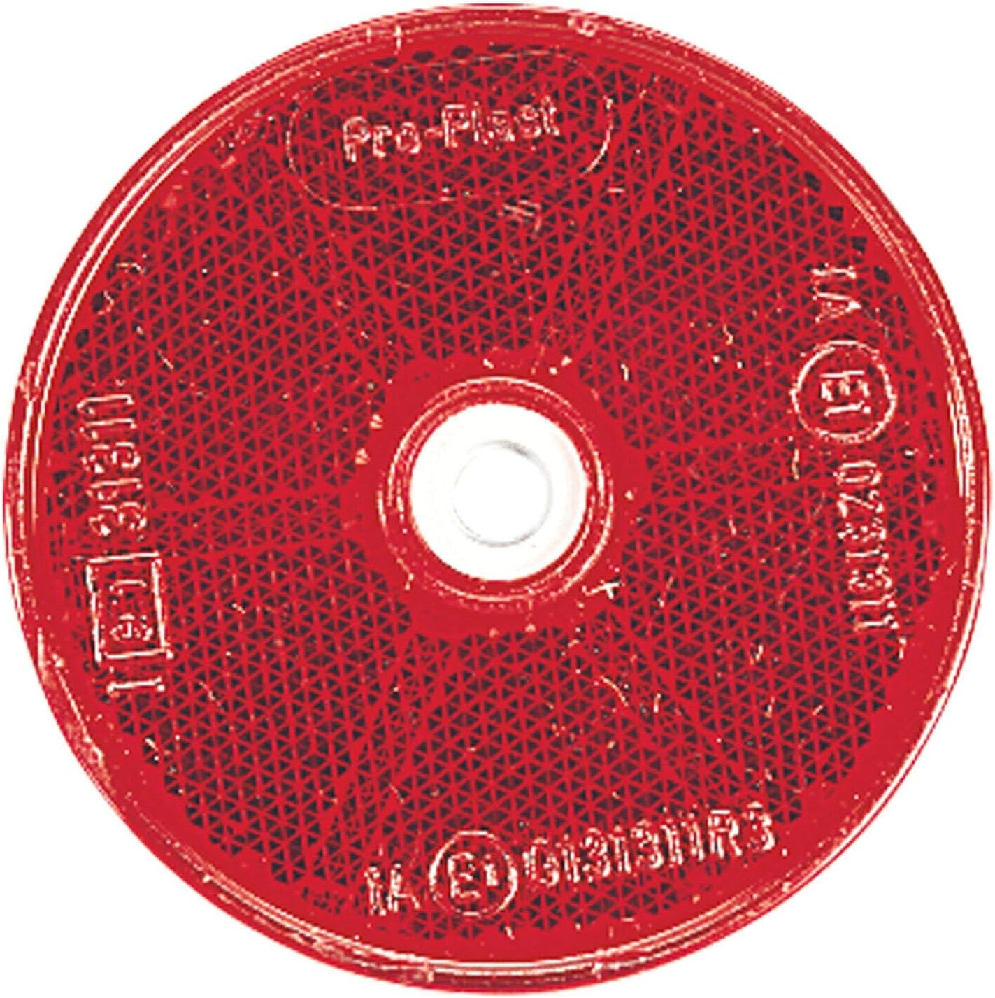 Narva Retro Reflector with Central Fixing Hole 2-Pieces Pack, 60 Mm Diameter, Red