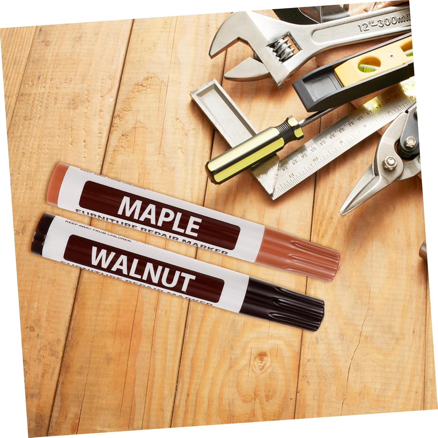 8Pcs Wood Floor Scratch Repair Kit Furniture Markers Touch-Up Pen for Hardwood Instant Dry Multi Easy to Apply