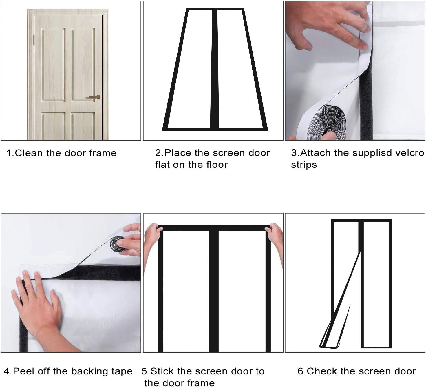Transparent Insulated Door Curtain-Magnetic Thermal Door Cover, Screen Door Self-Closing Privacy Screen Door Hands Free for Patio, Kitchen, Bedroom, Air Conditioner Room, Fits Doors up to 36" X 82" image number 4