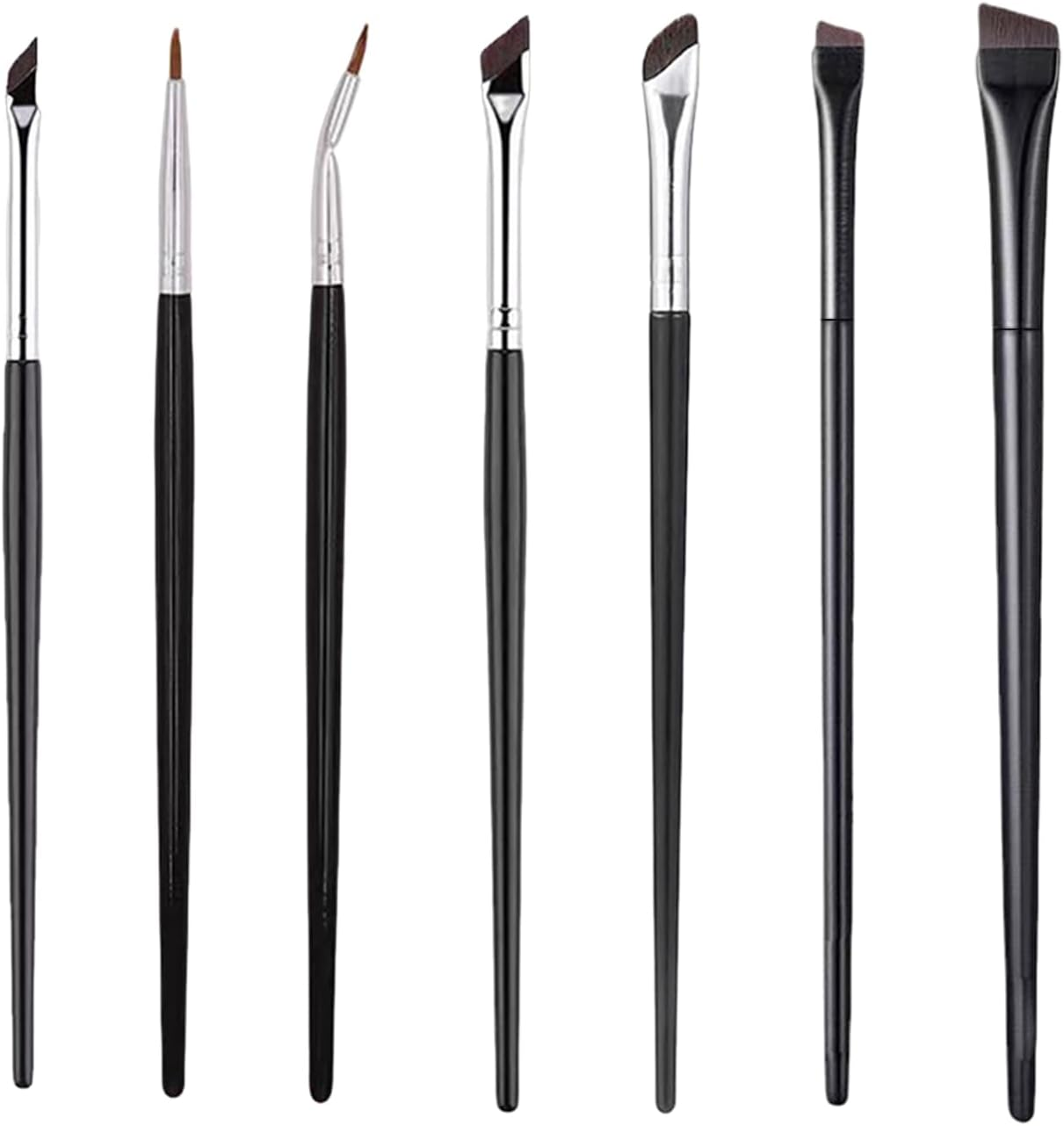 Set of 7 Angled Eyebrow Brushes, Eye Makeup Brushes, Angled Eyeshadow Brushes, Makeup Tools, Suitable for Blending Eyeshadow and Eyeliner Modifications