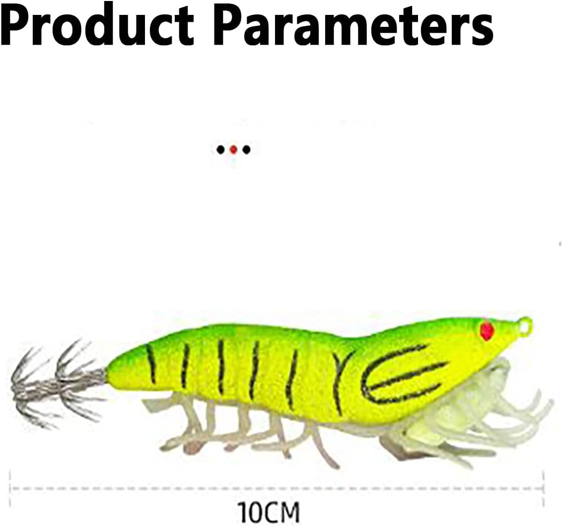 SYGELER Pre-Rigged Fishing Jigs，Fishing Lures Shrimps Baits Pre-Rigged Fish Jigs for Crappie Trout Walleye Saltwaterr Freshwater