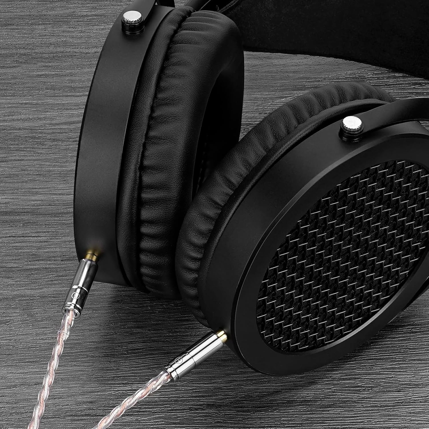 Geekria Apollo Copper Silver Braid Upgrade Audio Cable Compatible with HIFIMAN SUSVARA Unveiled SUNDARA Ananda Arya HE4XX, 3.5Mm to Dual 3.5Mm Male Replacement Headphones Cord (8.2Ft / 2.5M) image number 1
