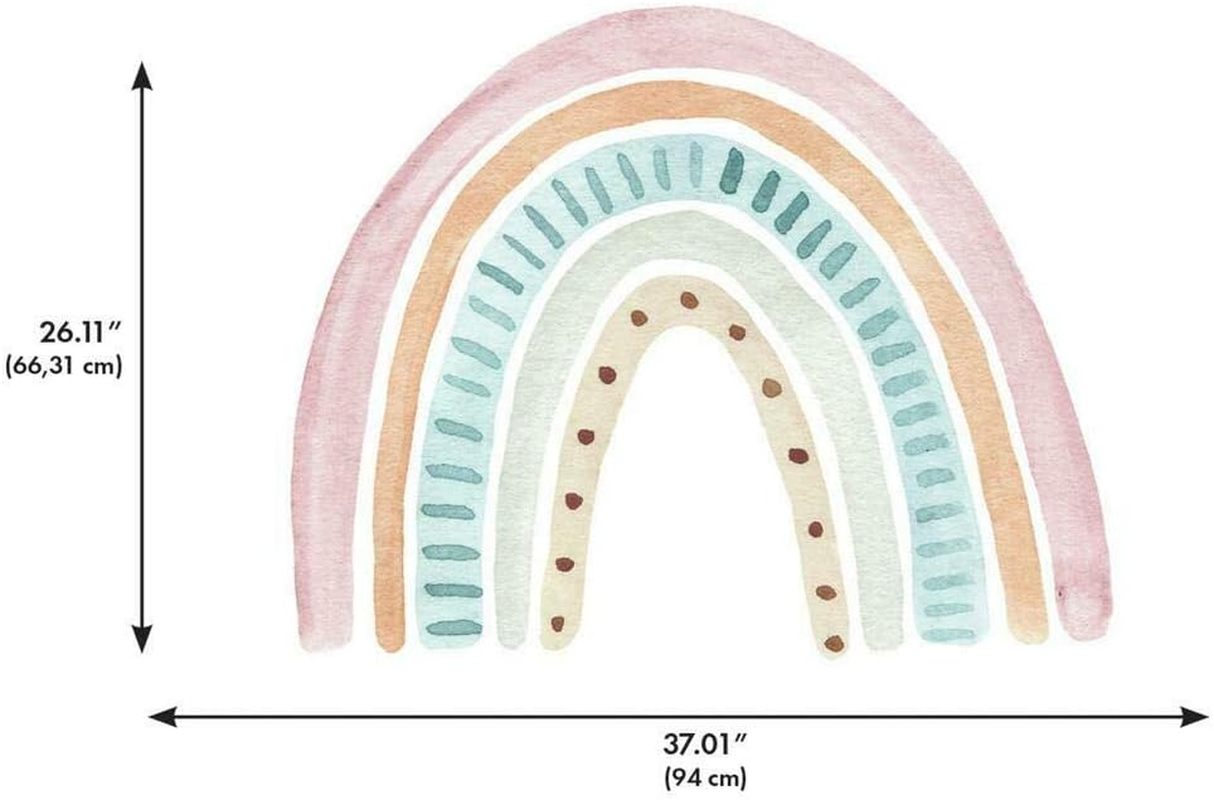 Roommates RMK4637TBM Wall Sticker, Pink/Green/Blue, Removable Watercolor, Rainbow, 3.5 X 37.0 X 26.0 Inches (9 X 94 X 66 Cm) image number 1