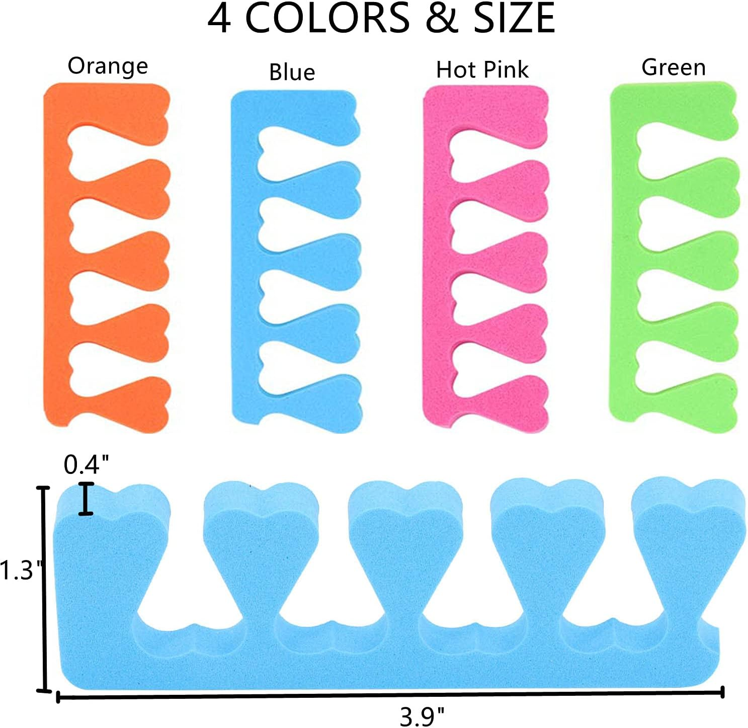 48Pcs Sponge Toe Separators Pedicure Set for Nail Polish- Premium Nail Art Painting and Polishing Tool Kit, 4 Funy Color image number 6