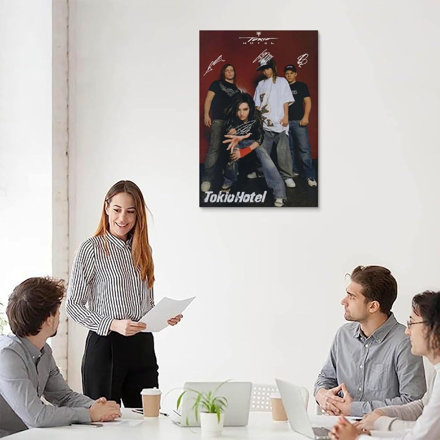 Band Signature Tok-Io Poster Rock Hotel Poster Canvas Painting Wall Art Picture Home Decor Print for Bedroom Living Room Dorm Study Bar Office 12X18Inch(30X45Cm)