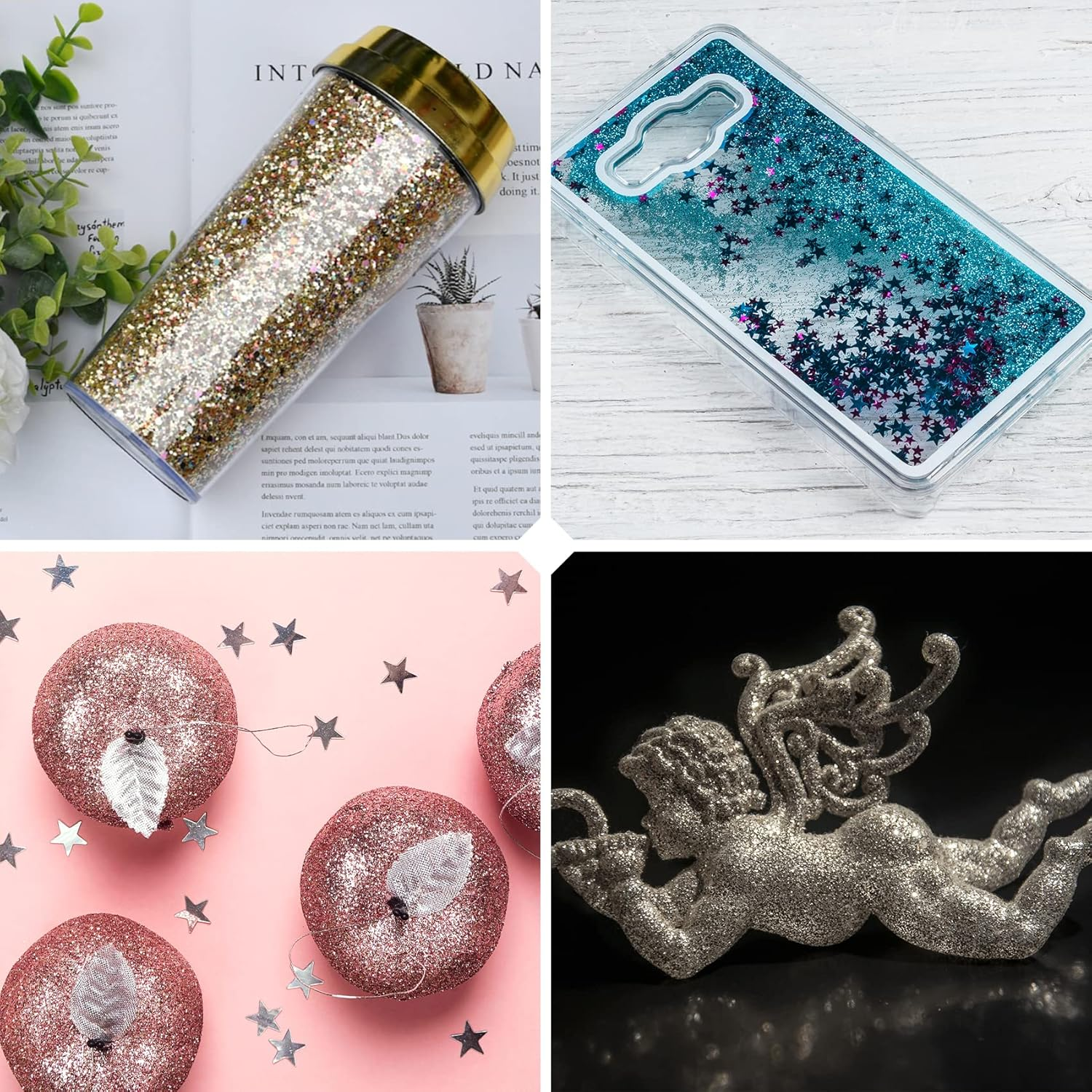 Holographic Glitter Ultra Fine Silver Glitter, 7.05 Oz (200G), Fine Glitter for Resin Crafts Nails Tumblers Slime Cosmetic and Festival Decoration - Laser Silver Glitter Bulk image number 3