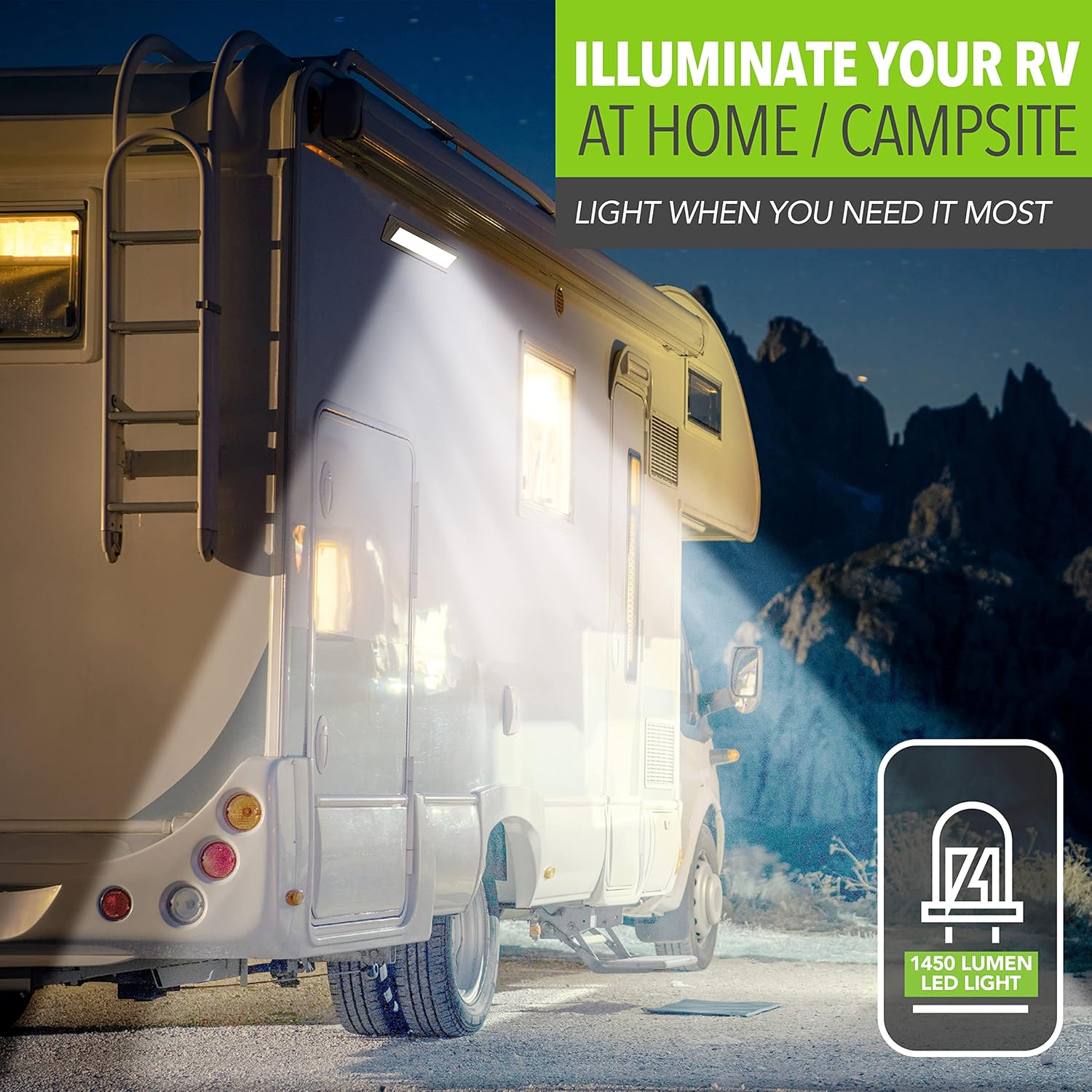 Leisure LED RV Exterior Porch Utility Light - 12V 1450 Lumen 9" Lighting Fixture. Replacement Lighting for Rvs, Trailers, Campers, 5Th Wheels (White) image number 4