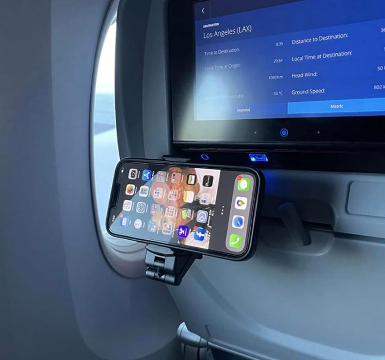 2 Pack Airplane Phone Holder Travel Essentials Accessories Cruise Car Mount Cell Stand Air Plane Table Seat Desk Flight Vacation Size Golf Cart Universal Hands Free image number 5