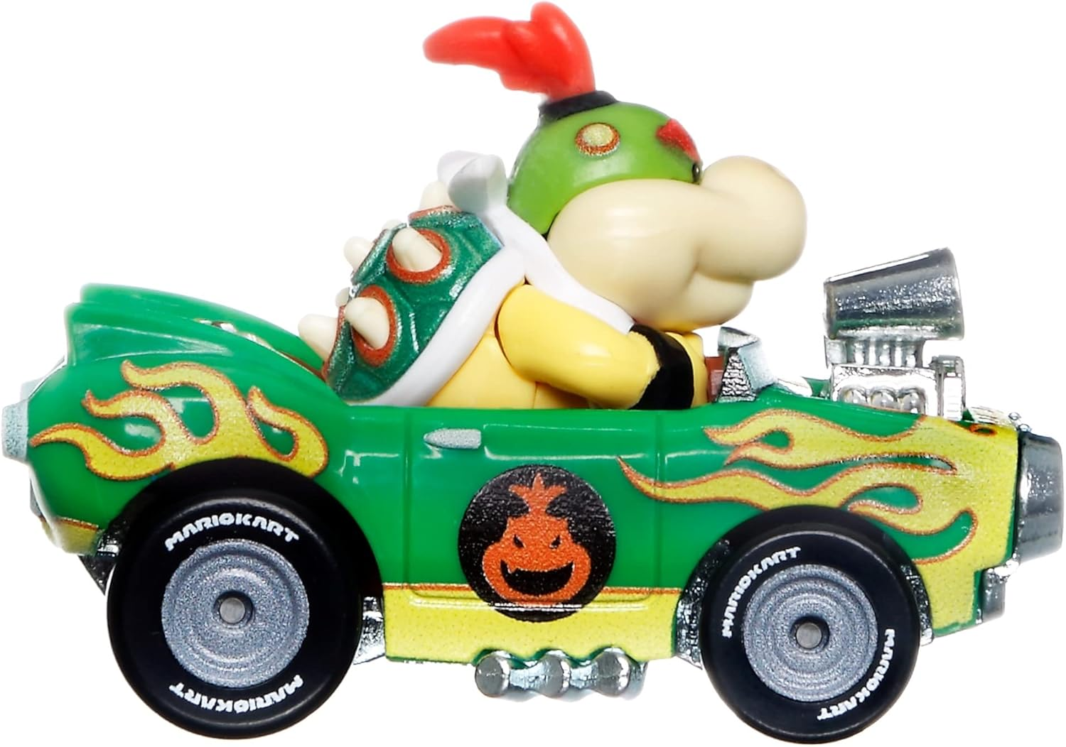 Mattel Hot Wheels Mario Kart Bowser Jr. Flame Flyer Kart Diecast Collectible Model 1:64 Scale 5 Cm Long Multicolor Unisex Children'S Toy Car