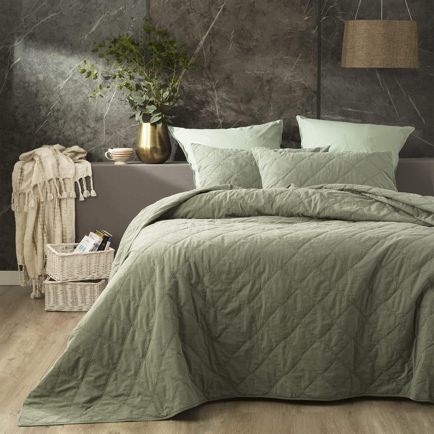 Attwood Quilted Coverlet Fern - Single/Double