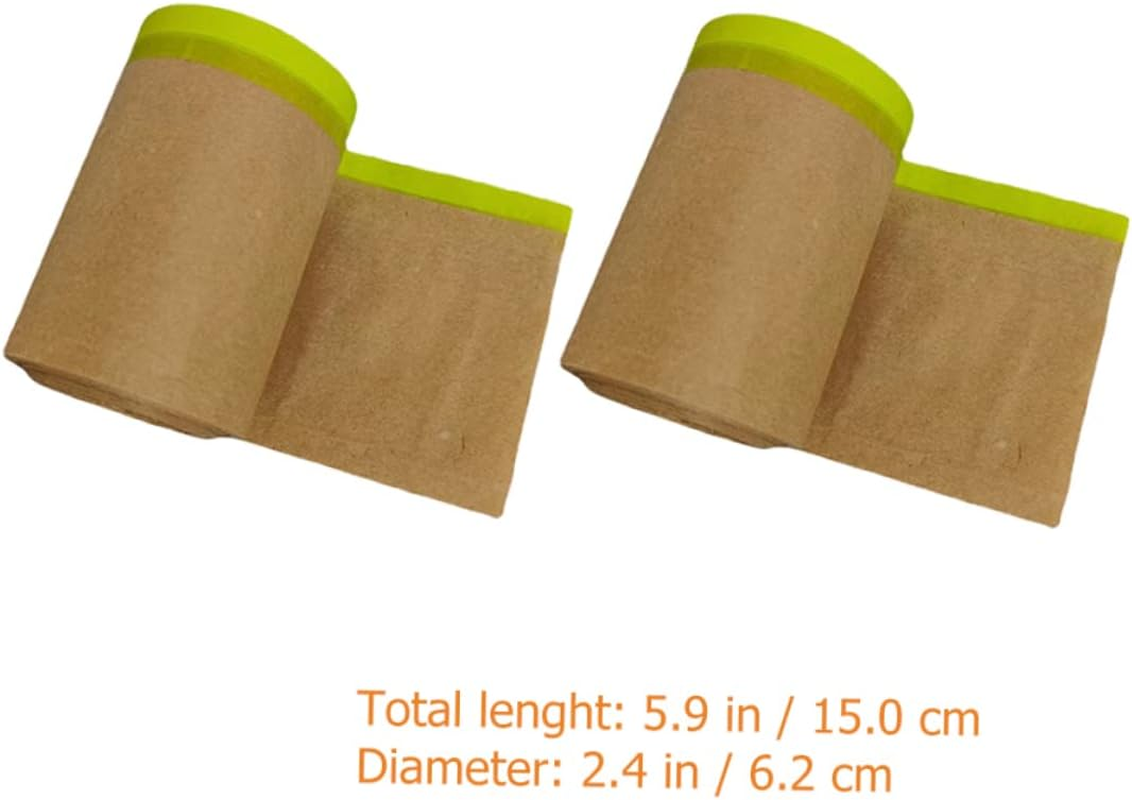 2 Rolls Kraft Paper for Painting Covering Masking Paper Meters for Painting Automotive Furniture image number 1