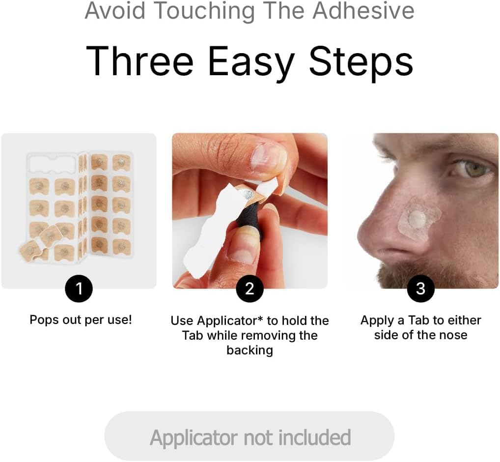 60-Day Count Nasal Refill Tabs Pack - Enhanced Breathing, Improve Sleep Quality Solution - Sweat Resistant, Skin Safe Nasal Strips - Extra Strength Snore Stopper - Anti-Snoring Devices (Arc) image number 3