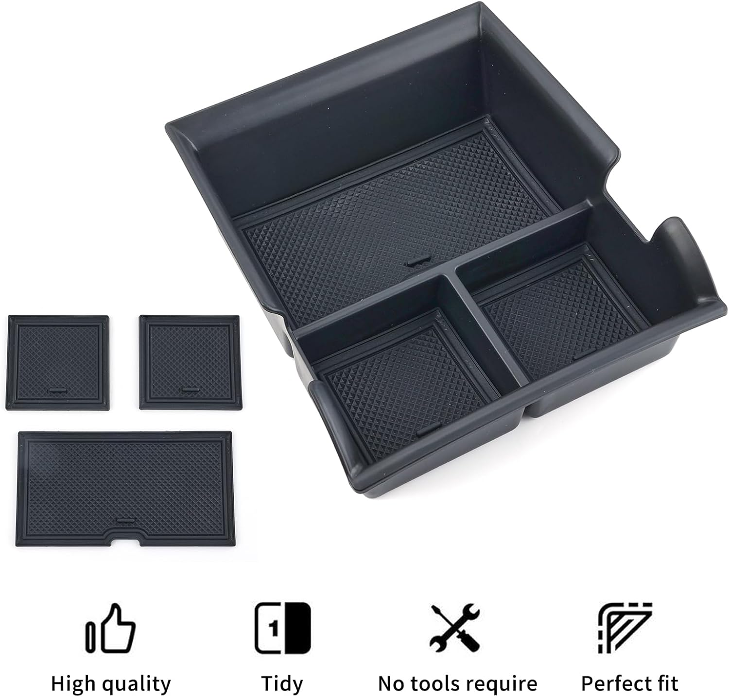 AUTOXBERT for BYD Yuan plus BYD Atto3 2022-2024 Console Organizer Tray Armrest Storage Box with Non-Slip Mats BYD Accessories image number 6