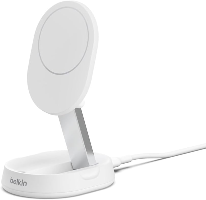 Belkin Boostcharge Pro 15W Convertible Magnetic Charging Stand, Magsafe Compatible Fast Wireless Qi2 Charger, Magnetic Inductive Charger, Wireless Charger for Apple Iphone 16, 15, Airpods - White image number 6