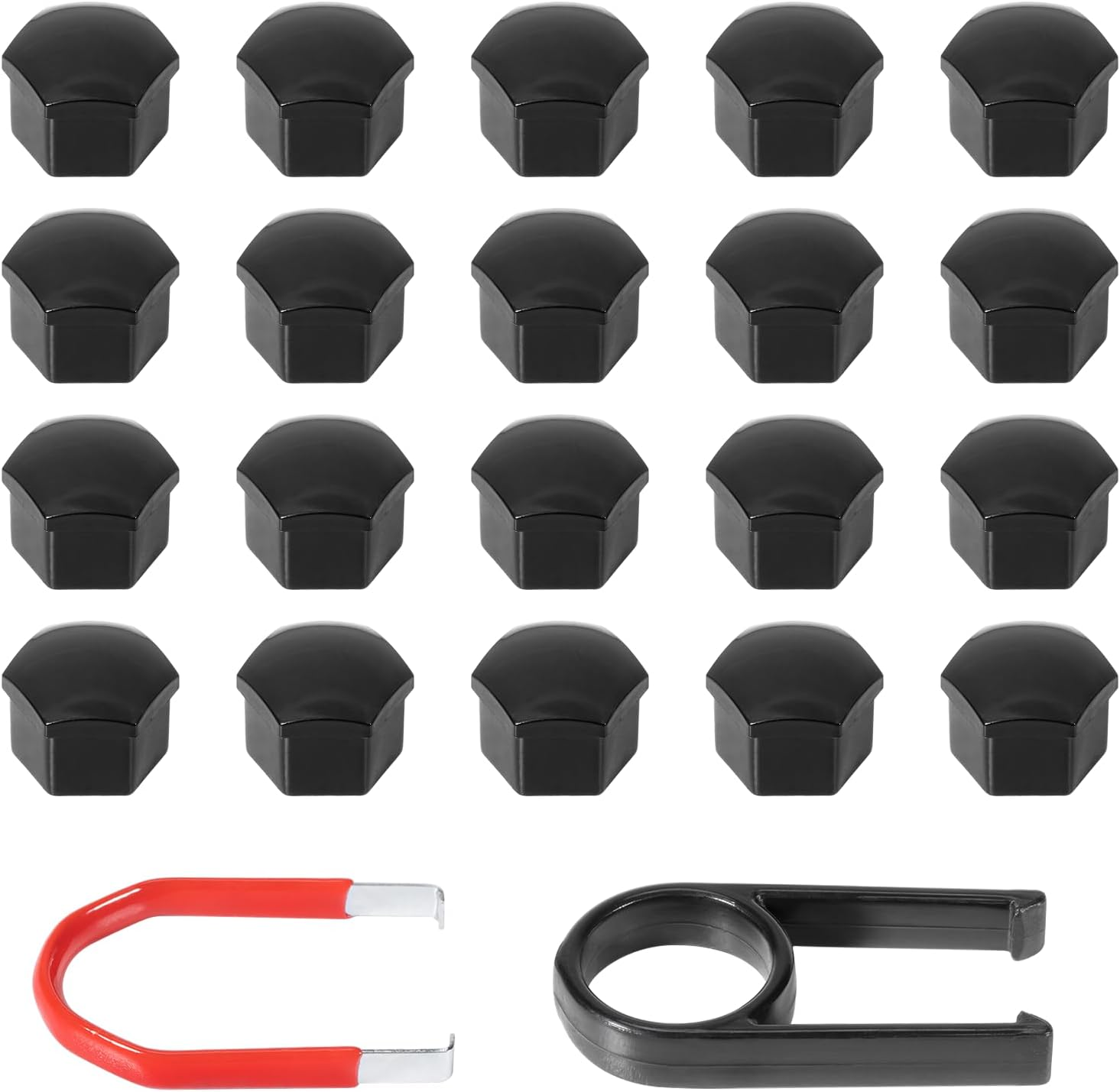 Carehabi 24 Pieces Wheel Nut Caps 17Mm Wheel Bolt Nut Cap Covers Hexagonal Tyre Nut Covers with Removal Tool Kit for Cars (Matte Black) image number 4