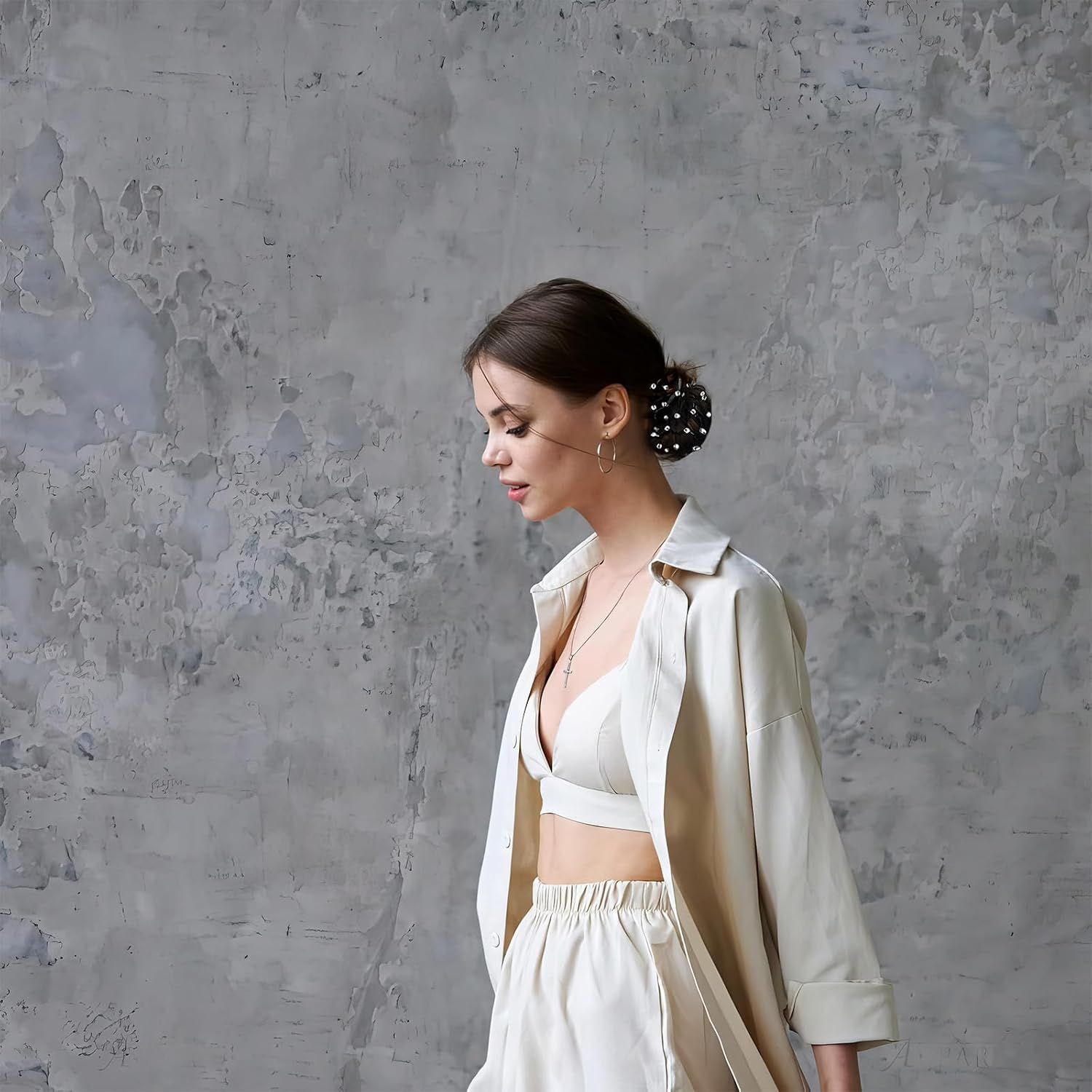 RT 6 Pieces Hair Net, Hair Nets Hairstyles, Bun Net, Bun Net, Hair Net Bun Net, Crystal Hair Net, Bun Nets, Ballet Hair Net, Bun Ballet Girls, Hair Net Ballet Children image number 2