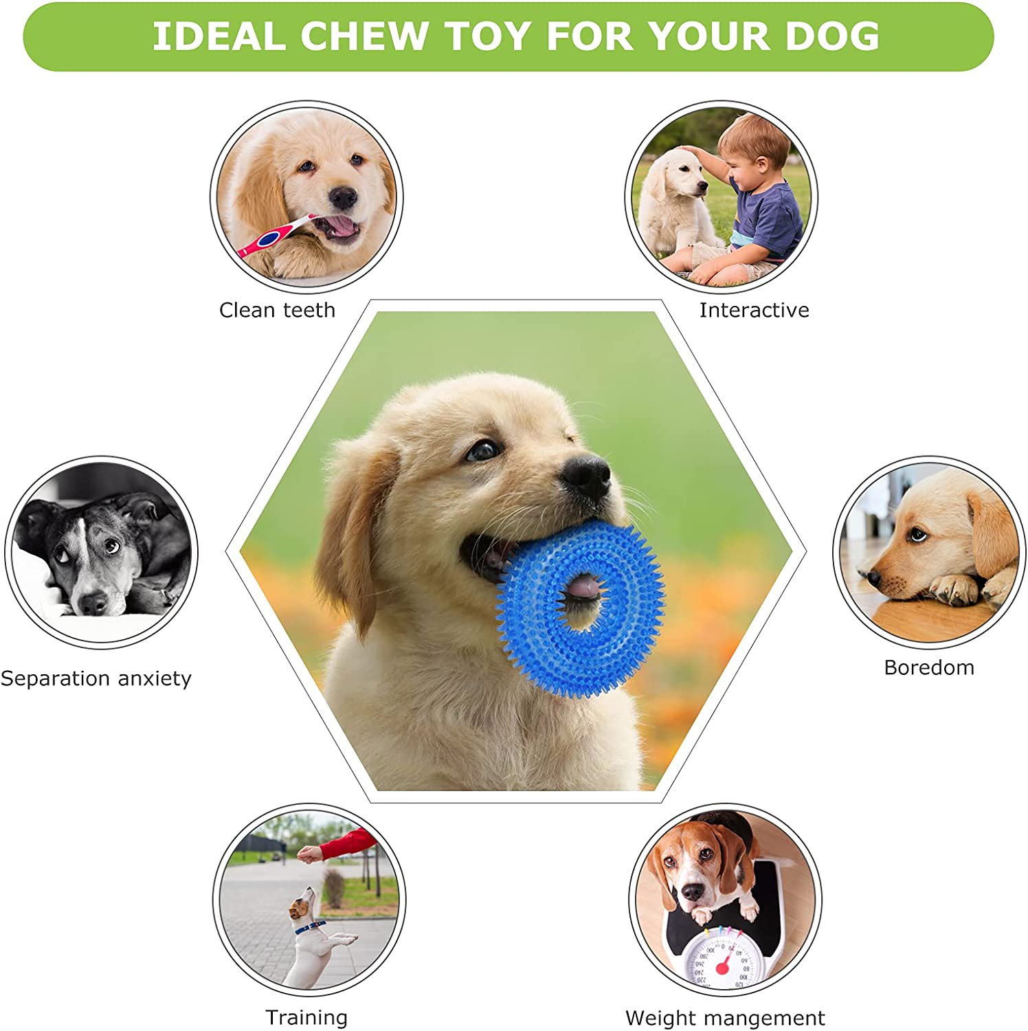ENZZROA Dog Chew Toys for Puppy Teething, 3Pack 2-8 Months Puppies Teething Toys Soft & Durable Puppy Toys for Cleaning Teeth and Protects Oral Health Both Small Dogs & Medium Dog Suitable (6 Pack)