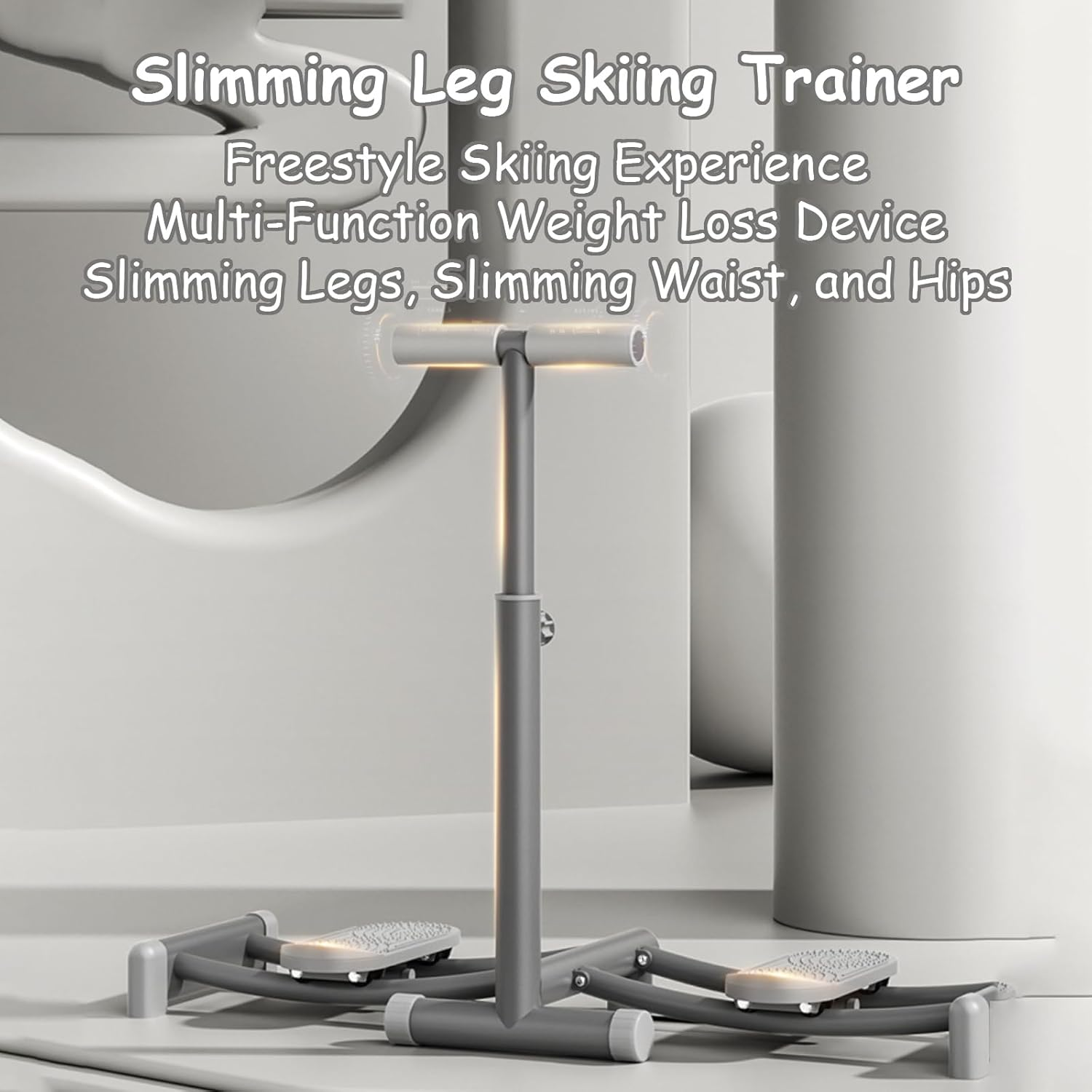 Thigh Strength Trainer, Ski Machine for Home Fitness, Legs Workout Machine with Silent Sliding & Foldable Design, Hip Shaper Trainer for Inner Thighs, Butt & Core image number 5