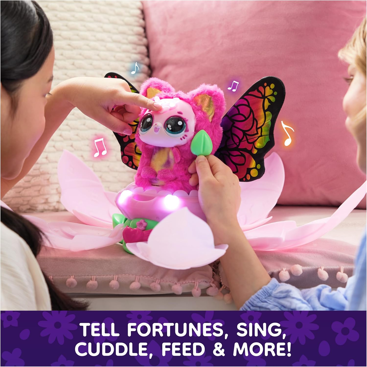Bloomables by Hatchimals, Kittyfly Surprise Interactive Toy and Flower with Repeatable Reveal and Transformation, 100+ Sounds and Reactions (Styles Vary), Kids Toys for Girls and Boys. image number 3