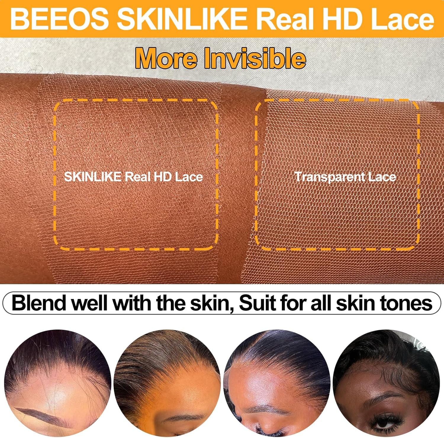 BEEOS Deep Wave 13X6 SKINLIKE Real HD Lace Frontal, Vivid Pre-Plucked Hairline Bleached Knots 0.10Mm Ultra-Thin Invisible HD Lace Human Hair Frontal 12 Inch image number 1