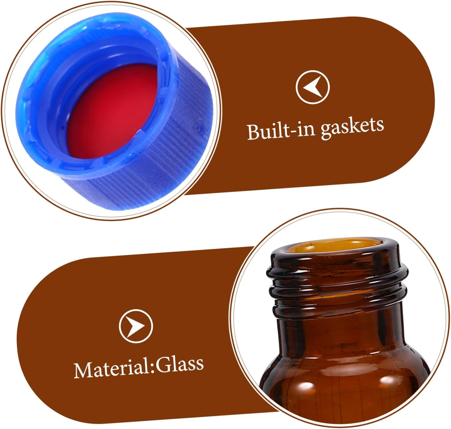 FUNOMOCYA 2Ml Amber Glass Vials Caps 100-Piece Set Brown Sampling Bottles for Laboratory Use Small Glass Jars for Essential Oils Travel-Friendly Storage image number 6