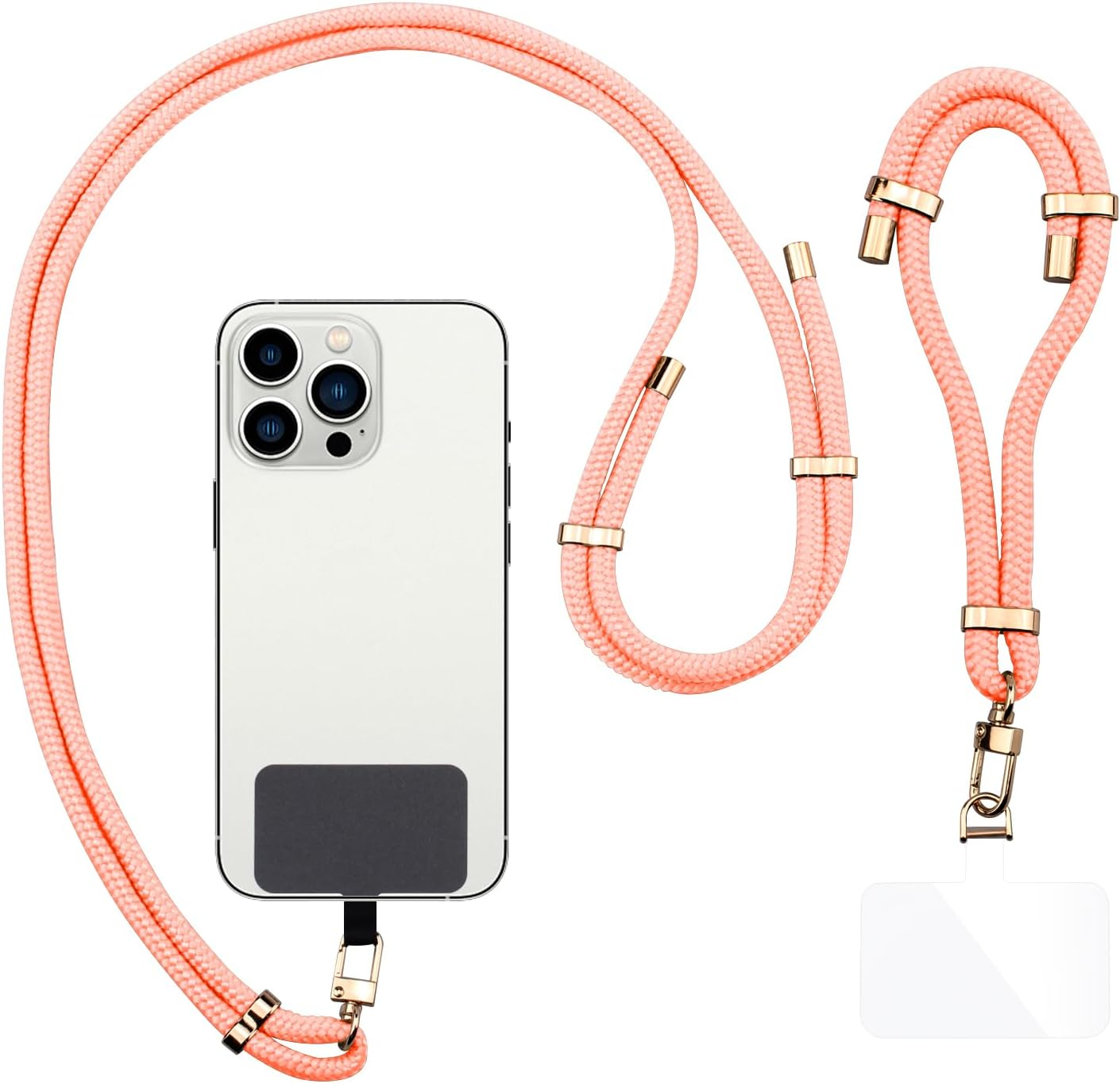 2 Pads Phone Lanyard, H HOME-MART Adjustable Crossbody Cell Phone Strap Universal Phone Wrist Lanyard 2Pcs Phone Patch Tether Tab for Most Smartphones Cell Phone Accessories