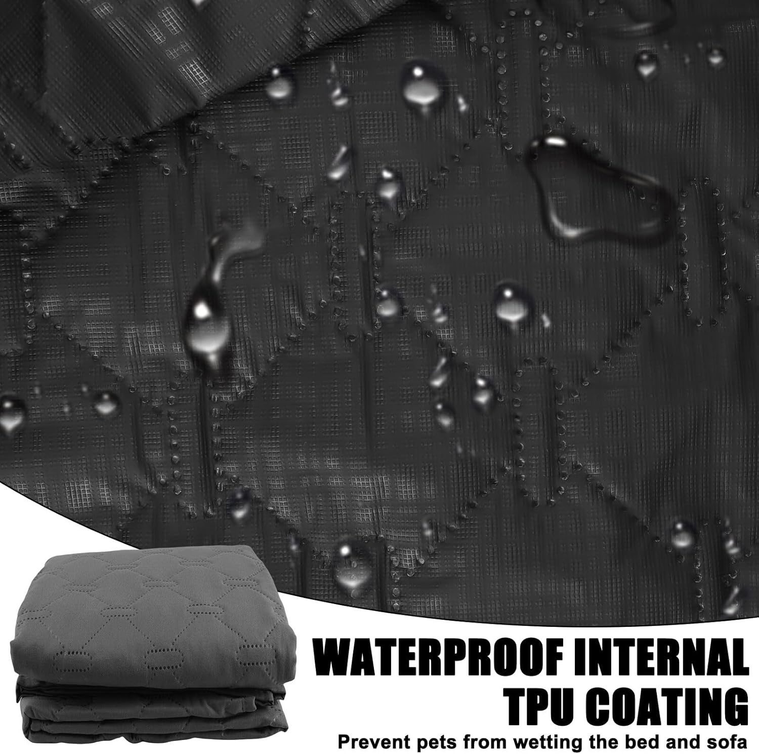 BAIFULAI Waterproof Dog Blanket, 180 X 75 Cm Dog Mat, Non-Slip Dog Blanket & Cat Mat, Sofa Protection/Bed Protector for Large and Small Dogs, Reversible Scratch-Resistant Protective Blanket, Dark Grey image number 3