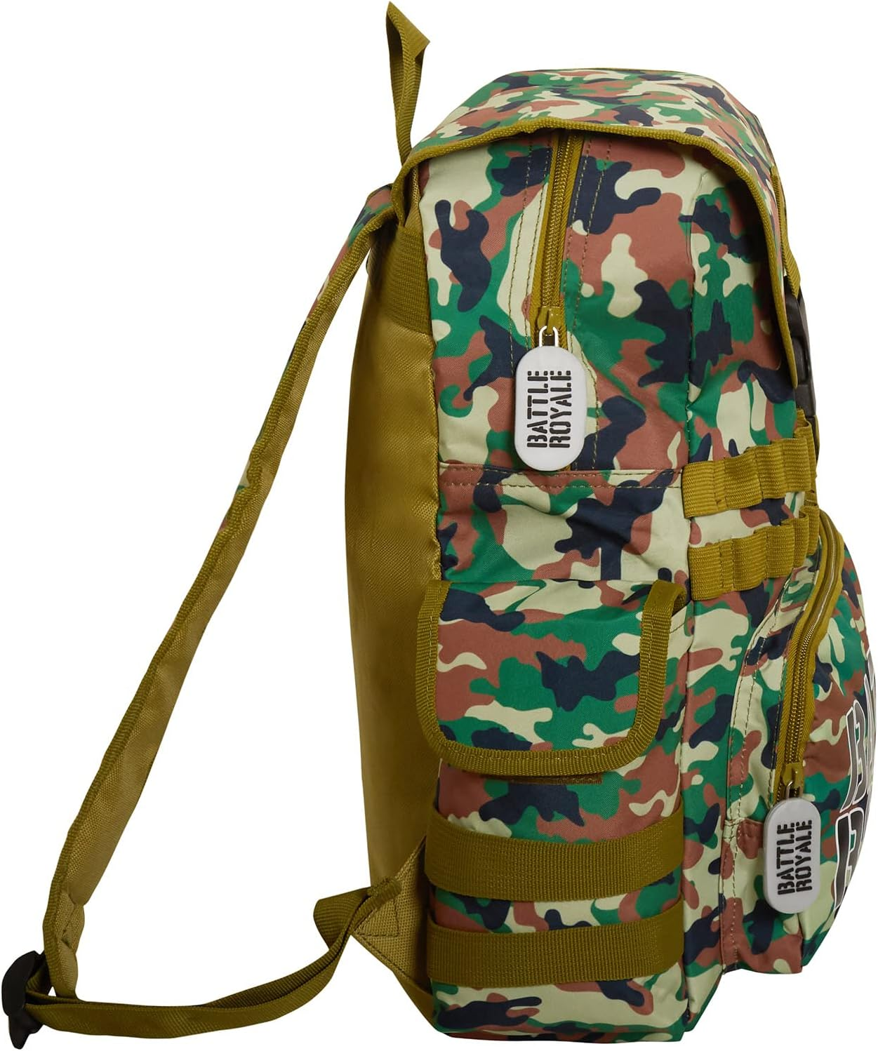 Battle Royale Official Backpack for Back to School Boys Large Camouflage Rucksack Camping Scoutts and Cubbs Kids Travel Back to School Gaming Bag with Bottle Holders Gamer Satchel Duffle Bag
