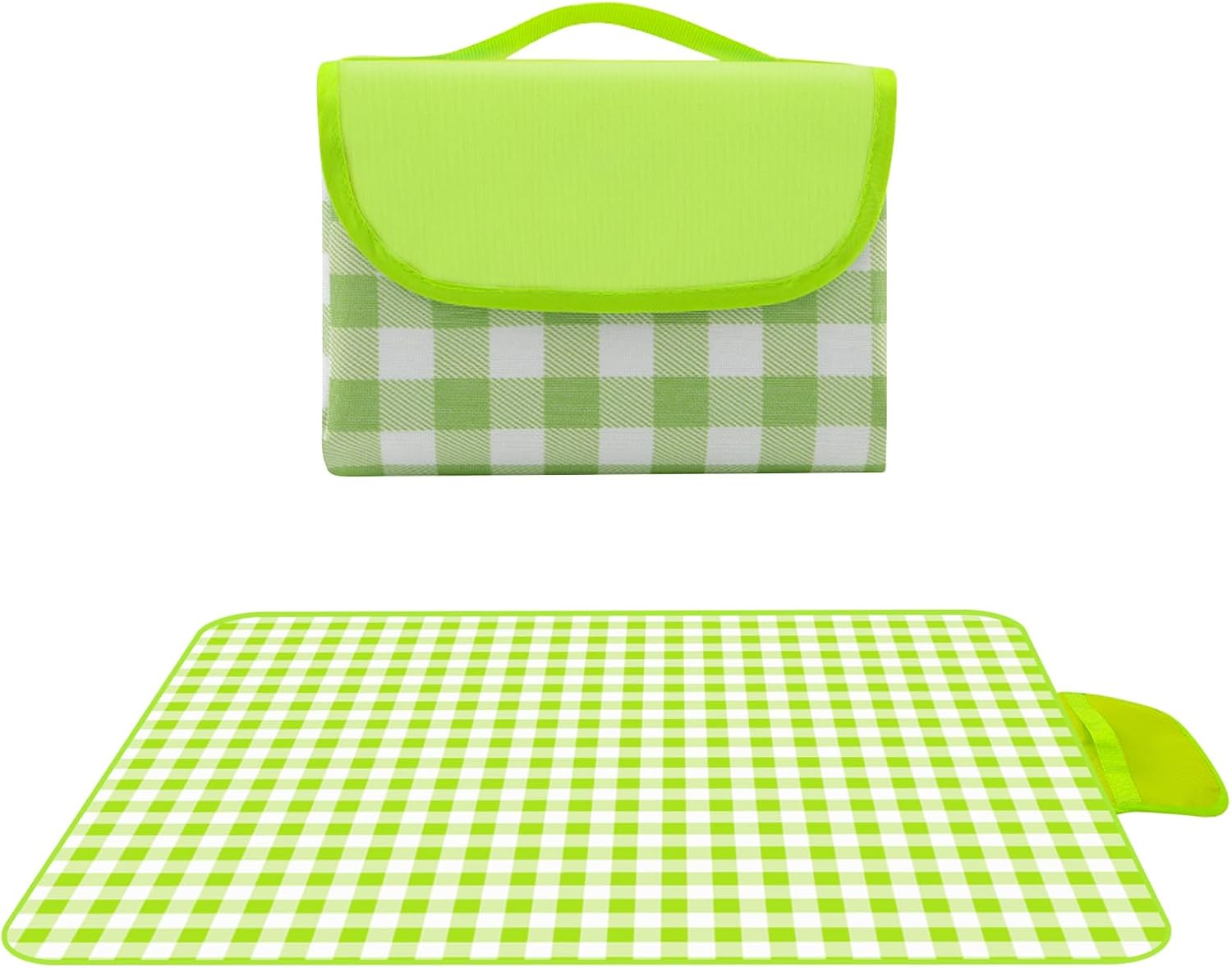 ONMELON Folding Picnic Mat, Sandproof Waterproof Camping Portable Beach Mat, Lightweight Outdoor Family Park (Green, 60"X80") image number 2