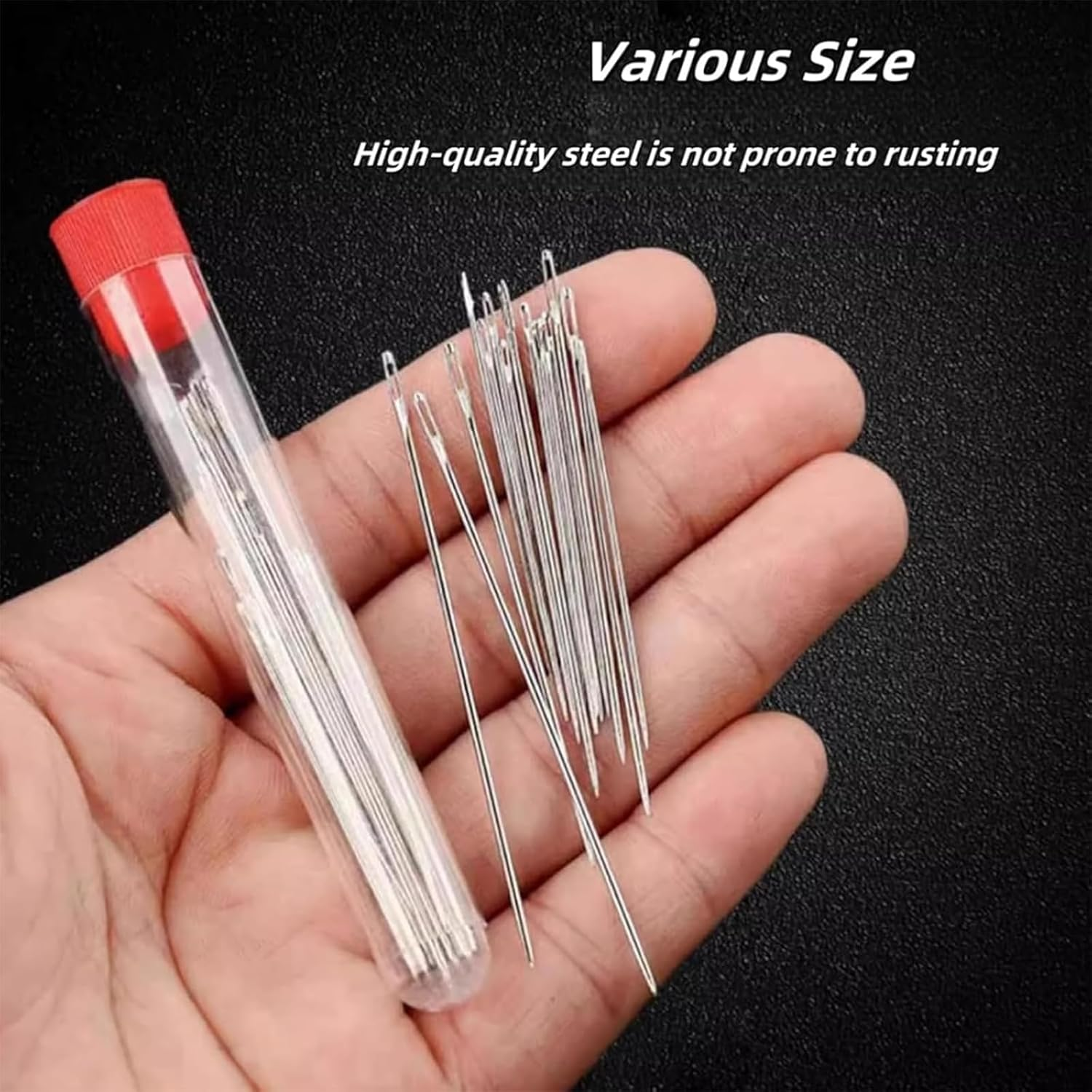 1 Set Sewing Kit, Complete Needle Set with 5 Sizes of Large Eye Needles, Includes Needle Case, Threaders, Seam Rippers, and Threads, Ideal for Quick Repairs, DIY Projects, and Travel Essentials image number 5