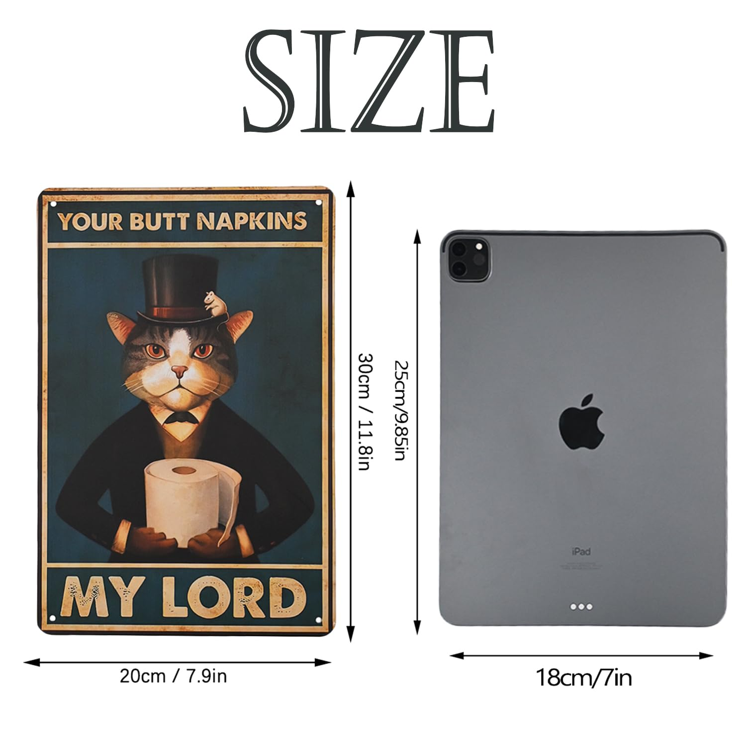 Vintage Cat Bathroom Decor, Metal Bathroom Wall Art, Funny Toilet Wall Decor, Restroom Tin Sign, Black Cat Themed Decor Cat Lover Gifts, 7.9X11.8 Inch, 7.9X11.8Inch (Style 2) image number 6