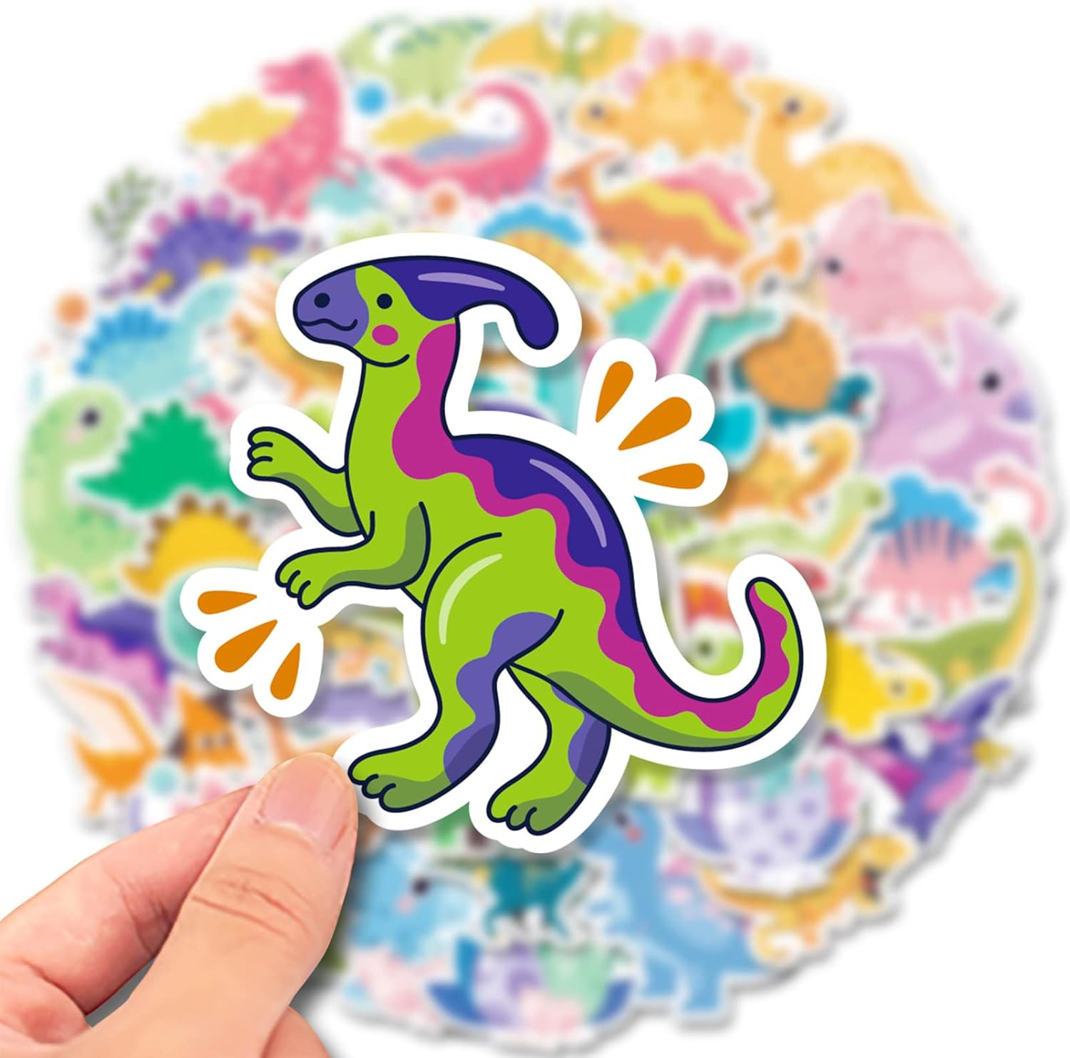 Dinosaur Stickers 50 Pcs, Cute Cartoon Vinyl Decal, Waterproof Gifts Sticker Pack for Kids, Cup, Water Bottle, Laptop, Phone image number 1