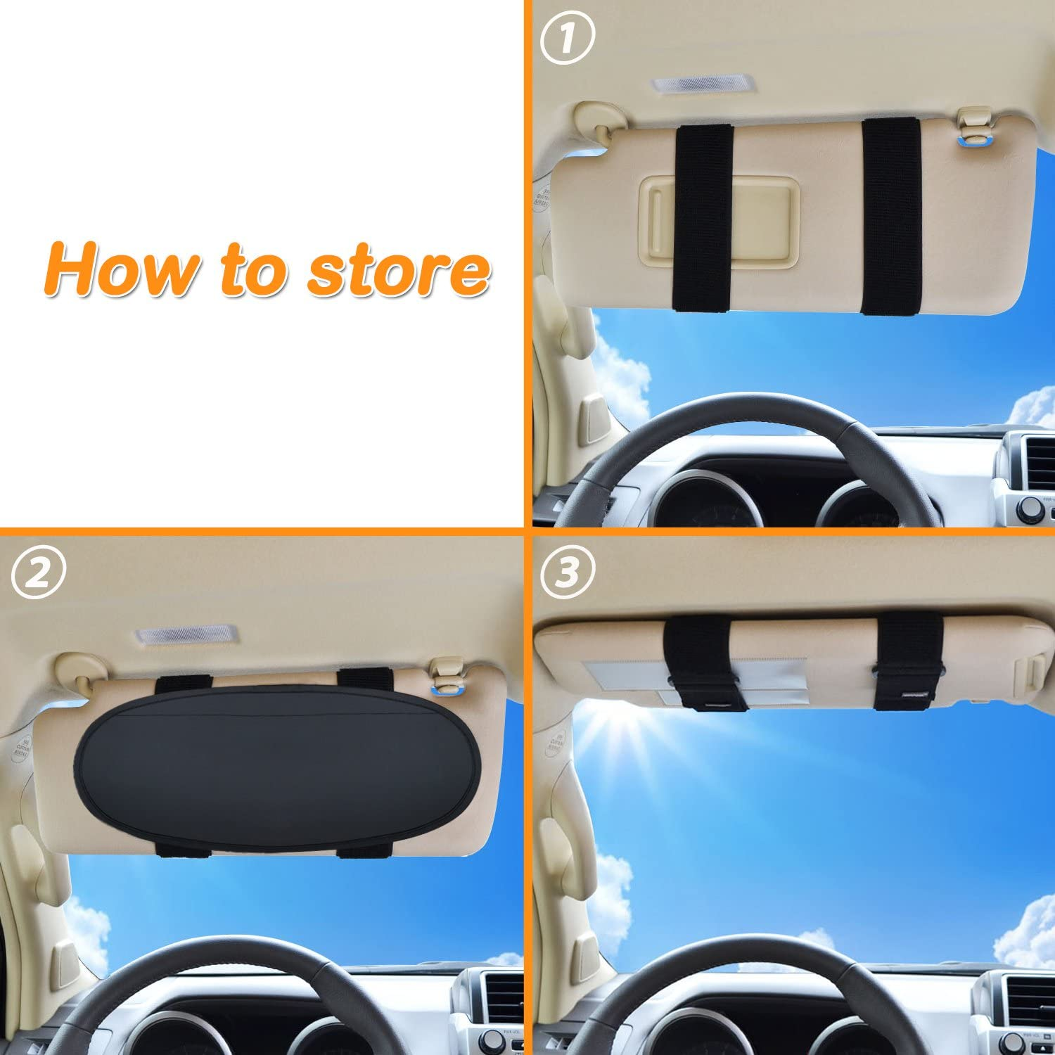 Car Window Sunshade WANPOOL Anti-Glare Anti-Dazzle Vehicle Visor Sunshade Extender Sun Blocker for Cars, Vans and Trucks (Silver) image number 1