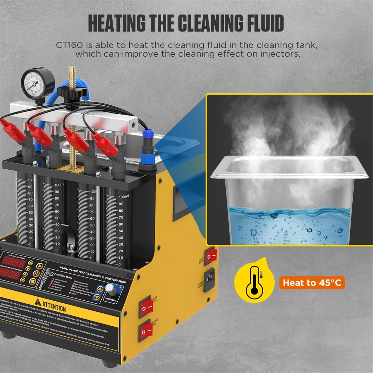 Fuel Injector Cleaner & Tester, CT160 Automotive Fuel Injection Systems Cleaners Tester,Fuel System Cleaners Testers 110V/220V image number 2