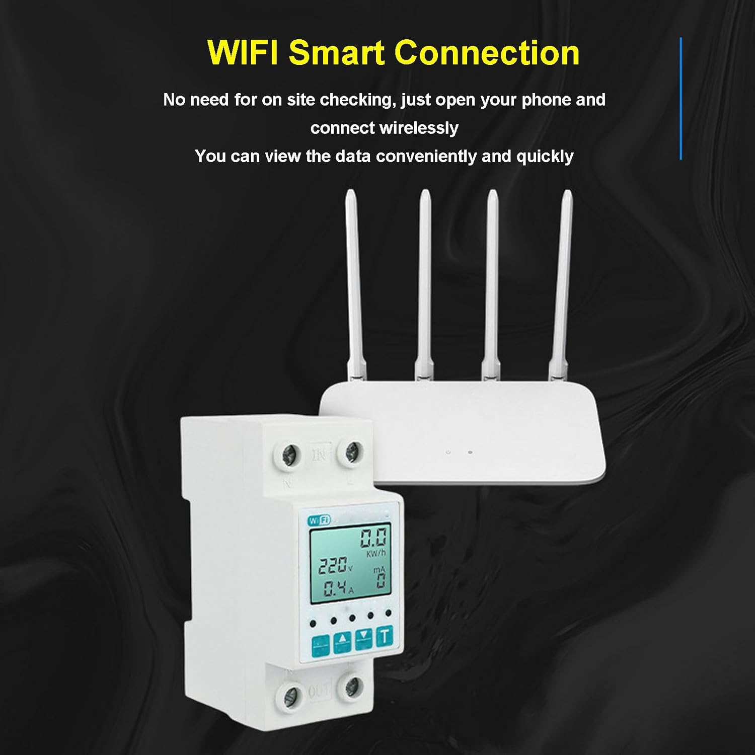 Luocute Wifi Smart Power Meter, 63A Energy Monitor Switch Meter with LCD Display, APP Remote Control, Schedule & Timer Function, Voltage Current Leakage Guard for Home image number 5