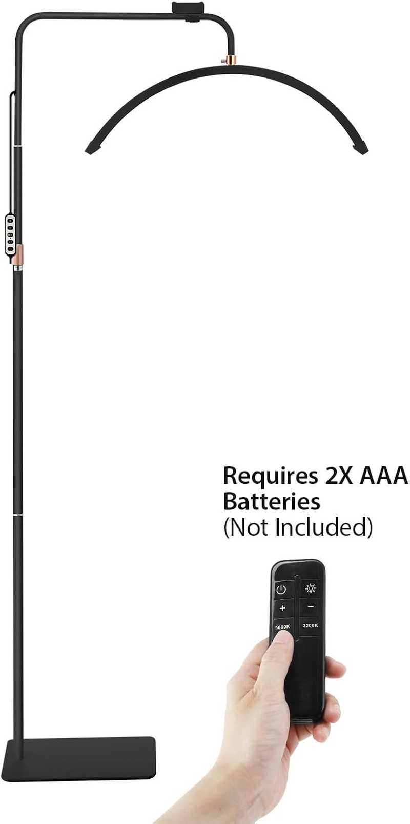 AUSWAY LED Beauty Floor Lamp Fill Light Half Moon for Lash Extensions Salon Tattoo Eyelash Spa Facial Nail Skincare Makeup Tool Adjustable Brightness with Remote image number 5