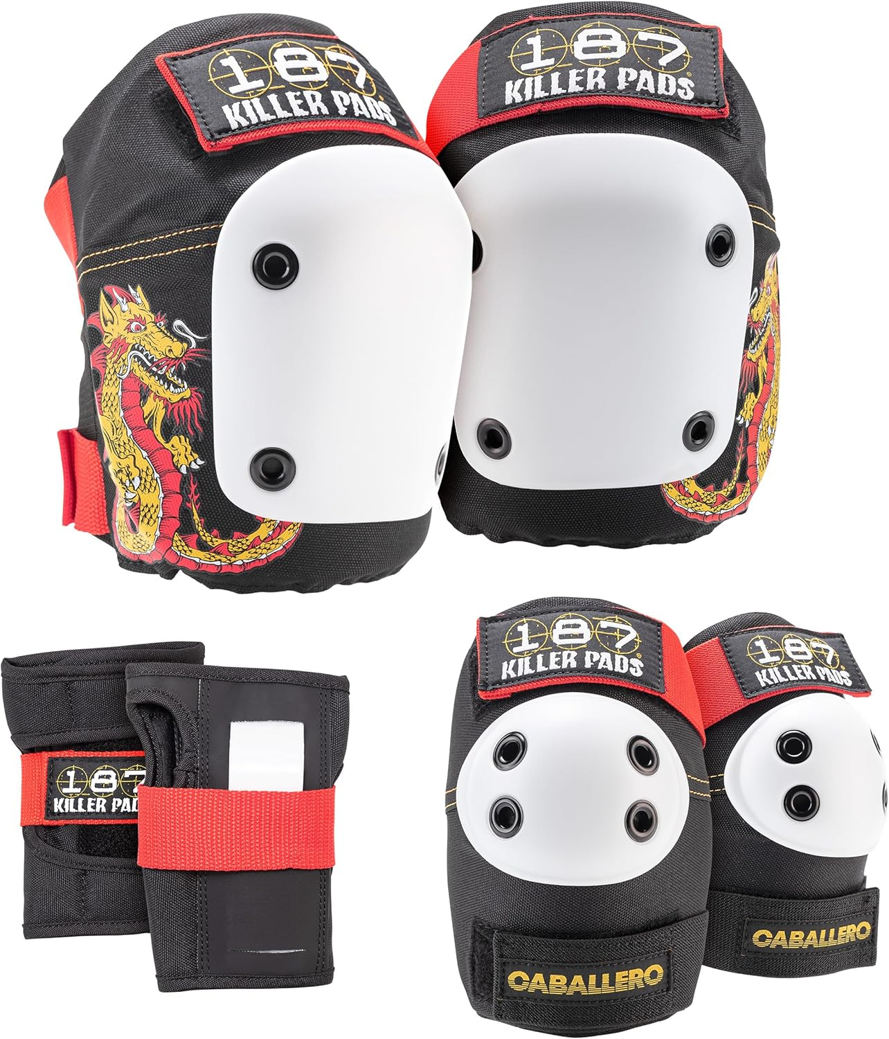 187 Killer Pads Skateboarding Knee Pads, Elbow Pads, and Wrist Guards, Six Pack Pad Set image number 6
