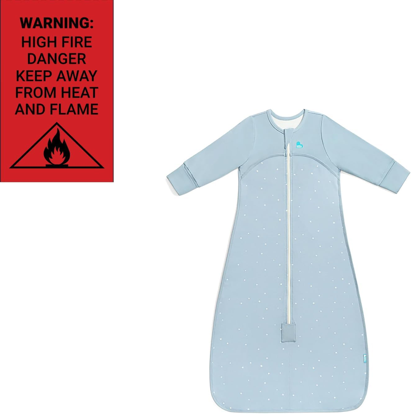 Love to Dream Cotton Long Sleeve Sleep Bag - Light, Wearable Blanket and Ultra Breathable, Sleep and Play - 1.0 TOG - (20-24&deg;C) Ideal for Moderate Temparature (Twinkle Podwer Blue, 6-18M) image number 4