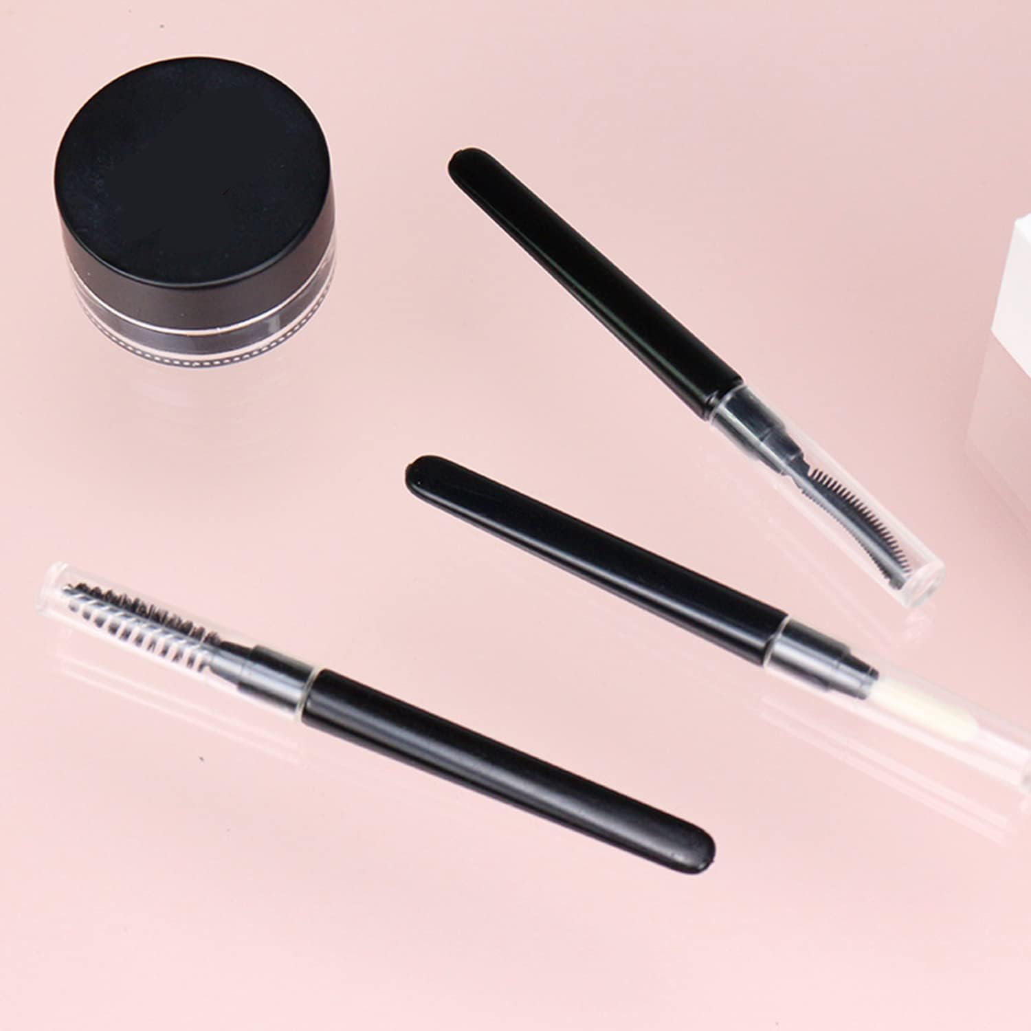 Ksvsonrvi 3PCS Mini Eyebrow Brush, Eyelash Brush, Lip Brush Set with Cap，Reusable Portable Mascara Wands Lipstick Makeup Brushes Applicators Kits image number 5