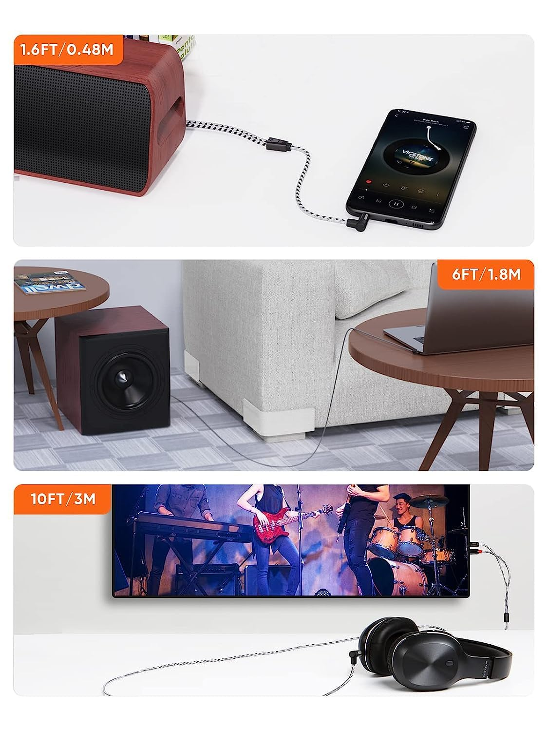 3.5Mm to RCA Cable,Cablecreation 6 Feet Angle 3.5Mm Male to 2RCA Male Auxiliary Stereo Audio Y Splitter Gold-Plated for Smartphones, MP3, Tablets, Speakers,Home Theater,Hdtv,2M