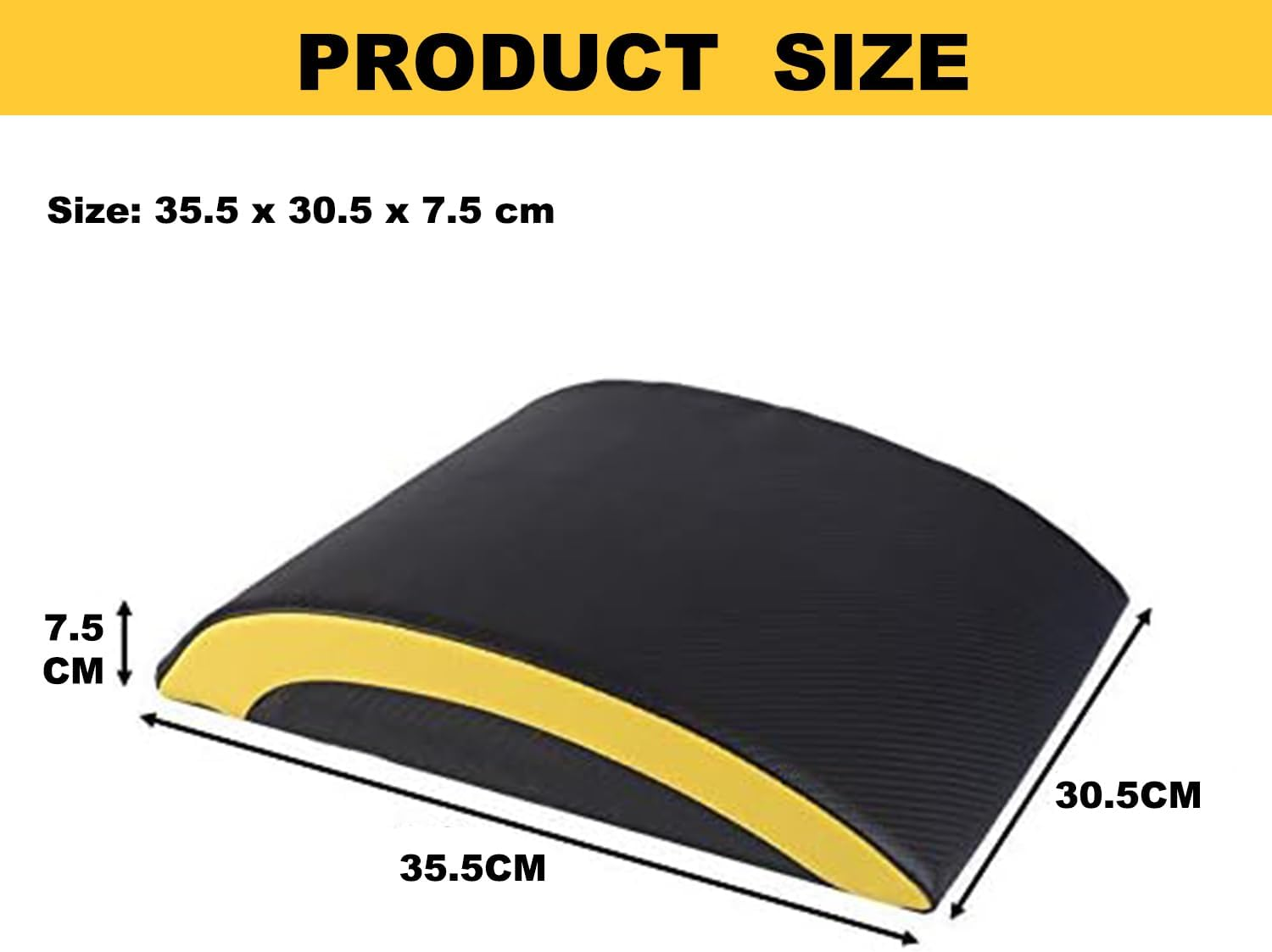 Ab Exercise Mat &ndash; Portable Padded Fitness Mat for Abdominal and Core Training, Sit-Ups, Push-Ups, Full Range of Motion with Curved Back Support, Black image number 3