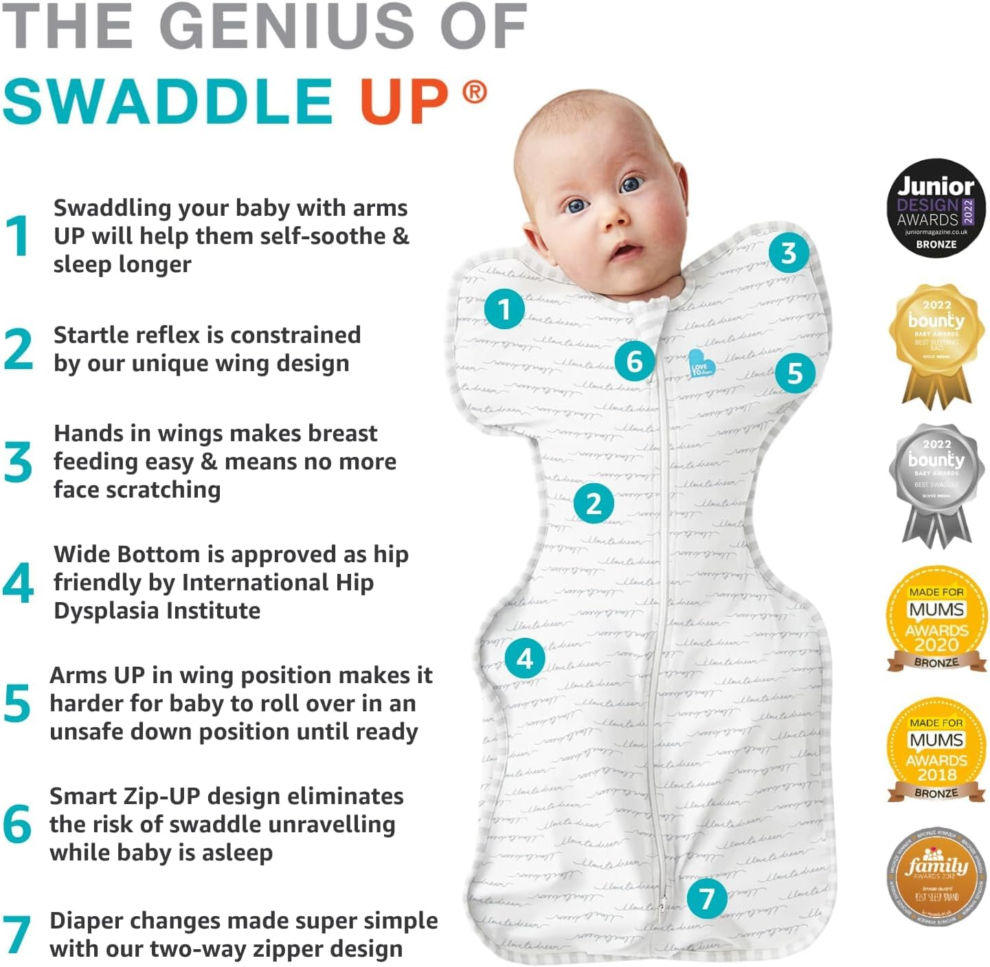 Love to Dream Swaddle UP, Organic, Cream, Small, 8-13 Lbs., Dramatically Better Sleep, Allow Baby to Sleep in Their Preferred Arms up Position for Self-Soothing, Snug Fit Calms Startle Reflex image number 1