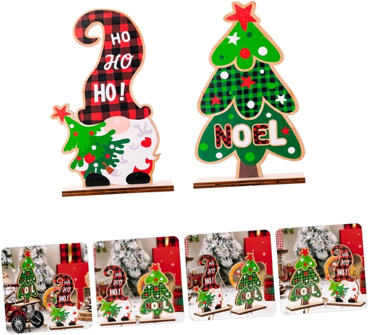 4Pcs Gnome Decorations for Christmas Tabletop Decor Christmas Hats Trees for Holiday Parties Crafts Home and Boys and Girls Room Decoration image number 4