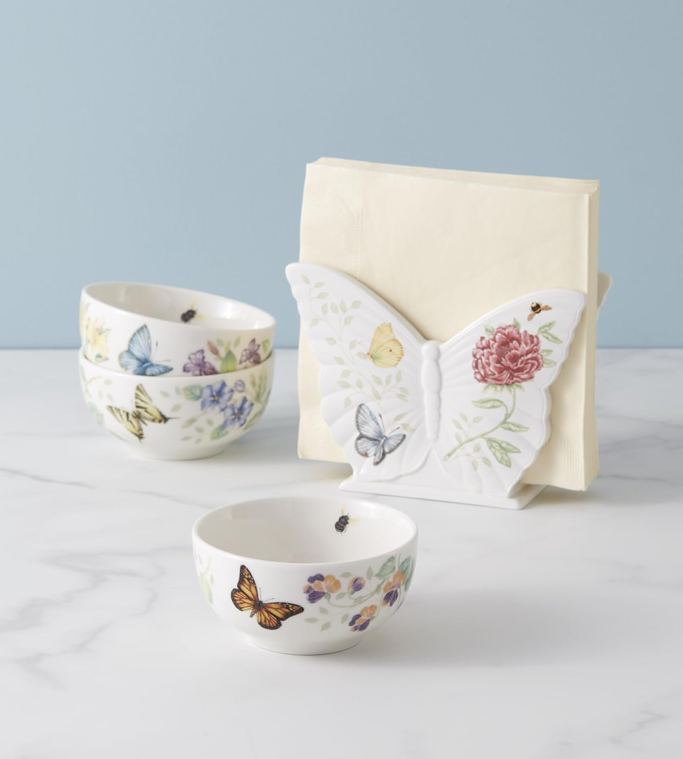Lenox Butterfly Meadow Kitchen 3-Piece Mini Bowl Set, 1.70 LB, Multi image number 1